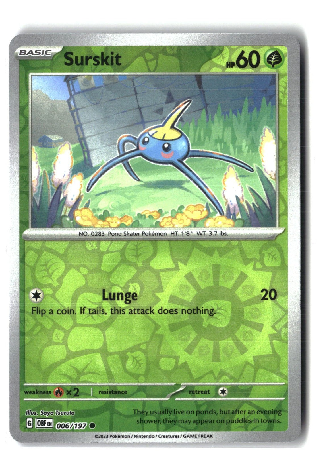 Surskit Reverse Holofoil NM (Obsidian Flames 006/197)