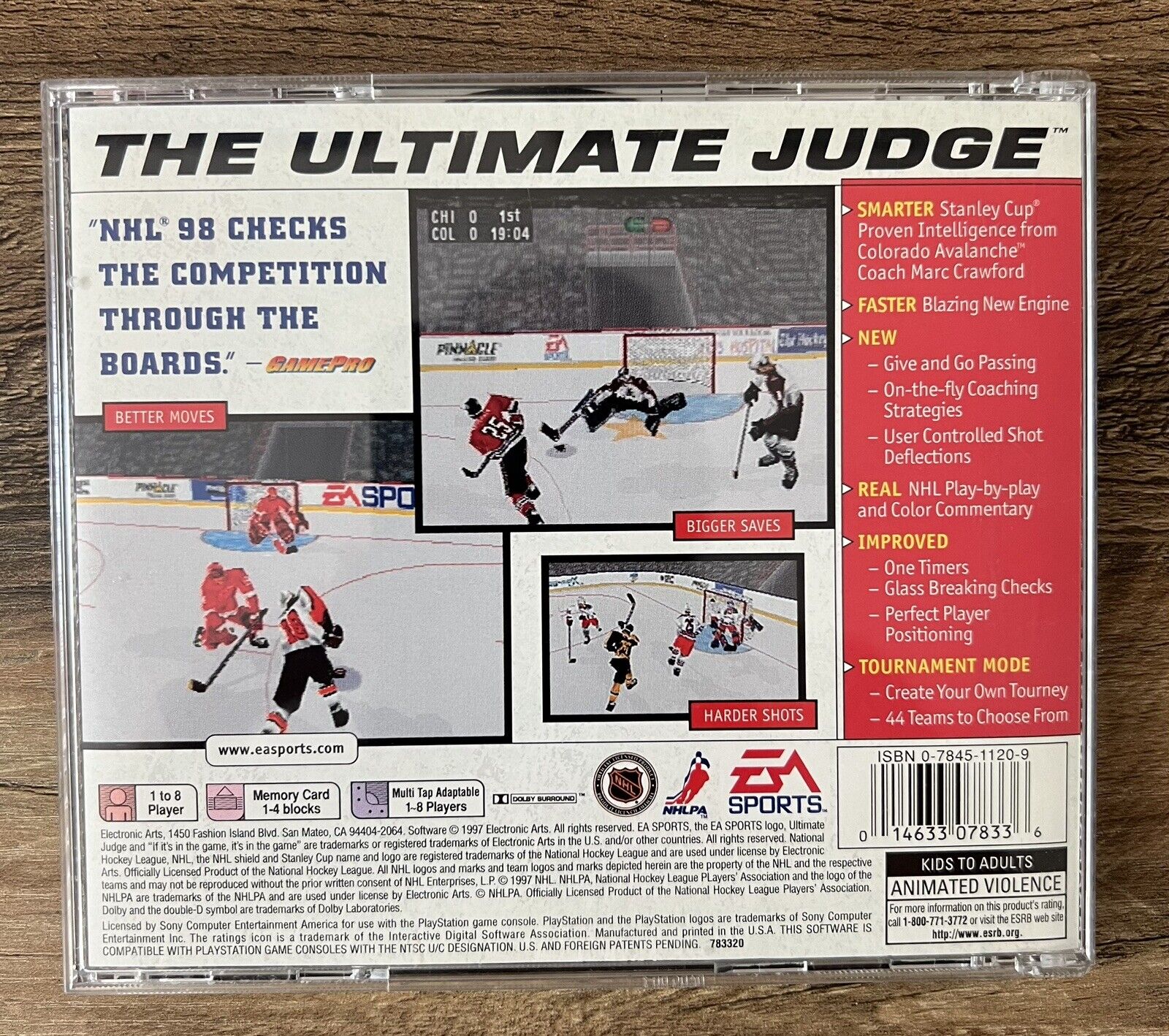 NHL 98 PlayStation 1 PS1 Manual Included + Ad Insert TESTED BLACK LABEL Hockey