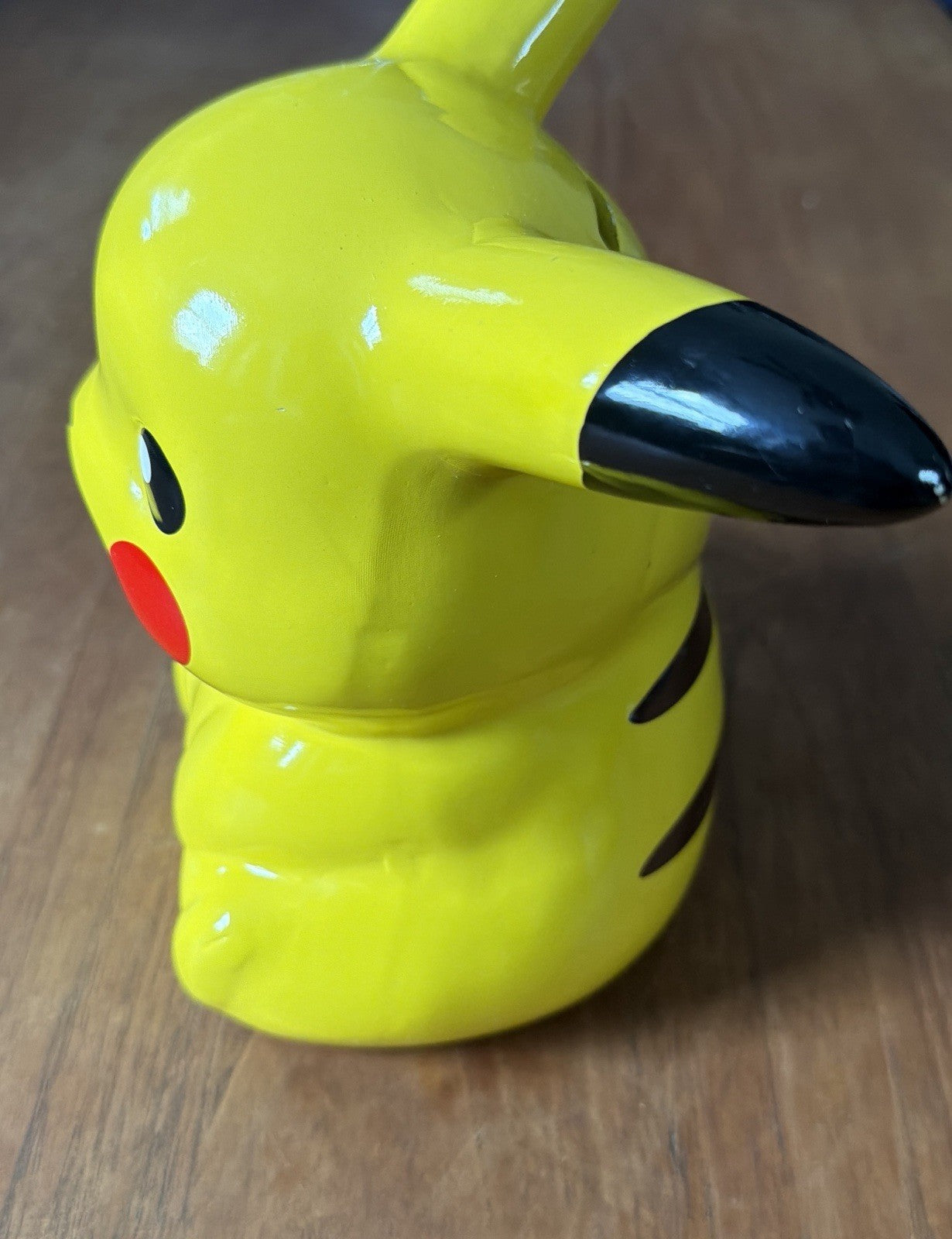 Pokemon Pikachu with Poke Ball Nintendo 2015 Ceramic Coin Money Piggy Bank 9”