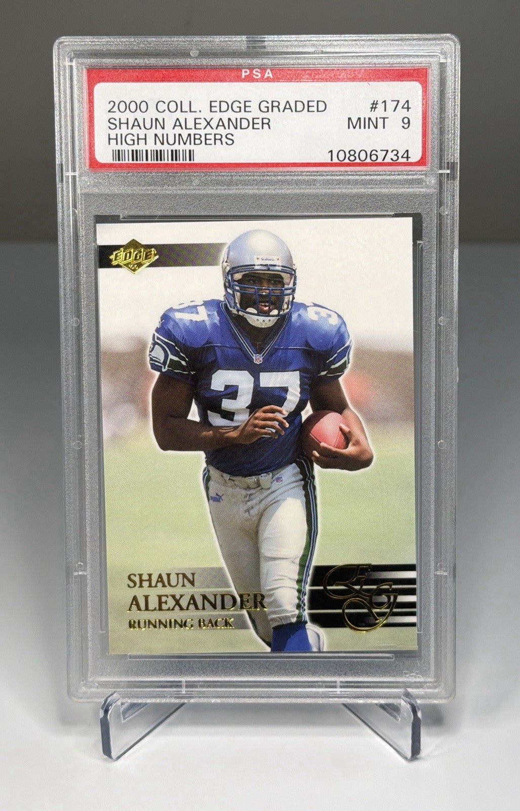 Collector's Edge 2000 Graded Shaun Alexander #174 Rookie High Numbers PSA 9