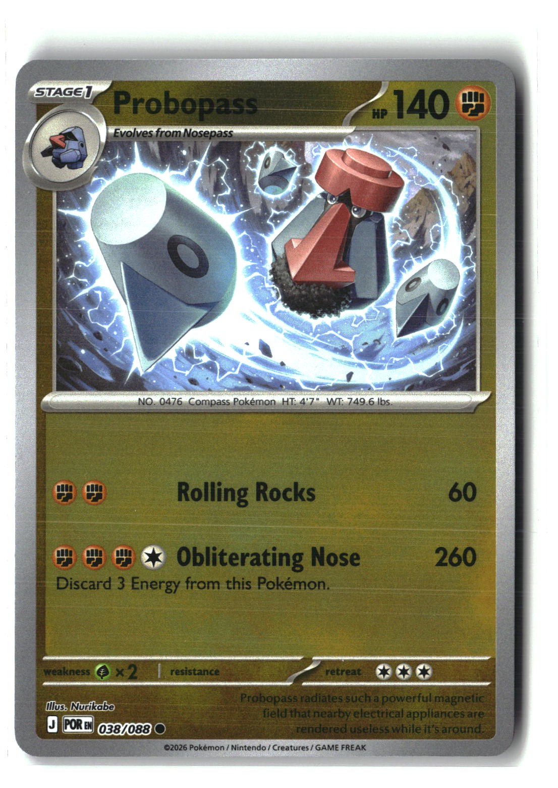 Probopass Reverse Holofoil NM (Perfect Order 038/088)
