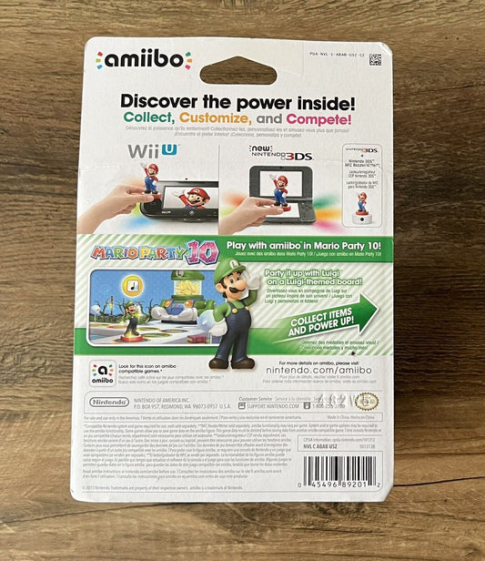 Super Mario Luigi Amiibo Nintendo 3DS Wii WiiU Nintendo Switch - Brand New!