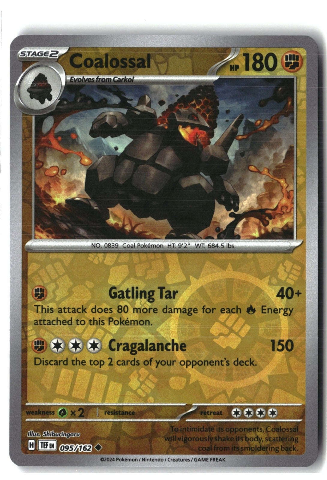 Coalossal Reverse Holofoil NM (Temporal Forces 095/162)