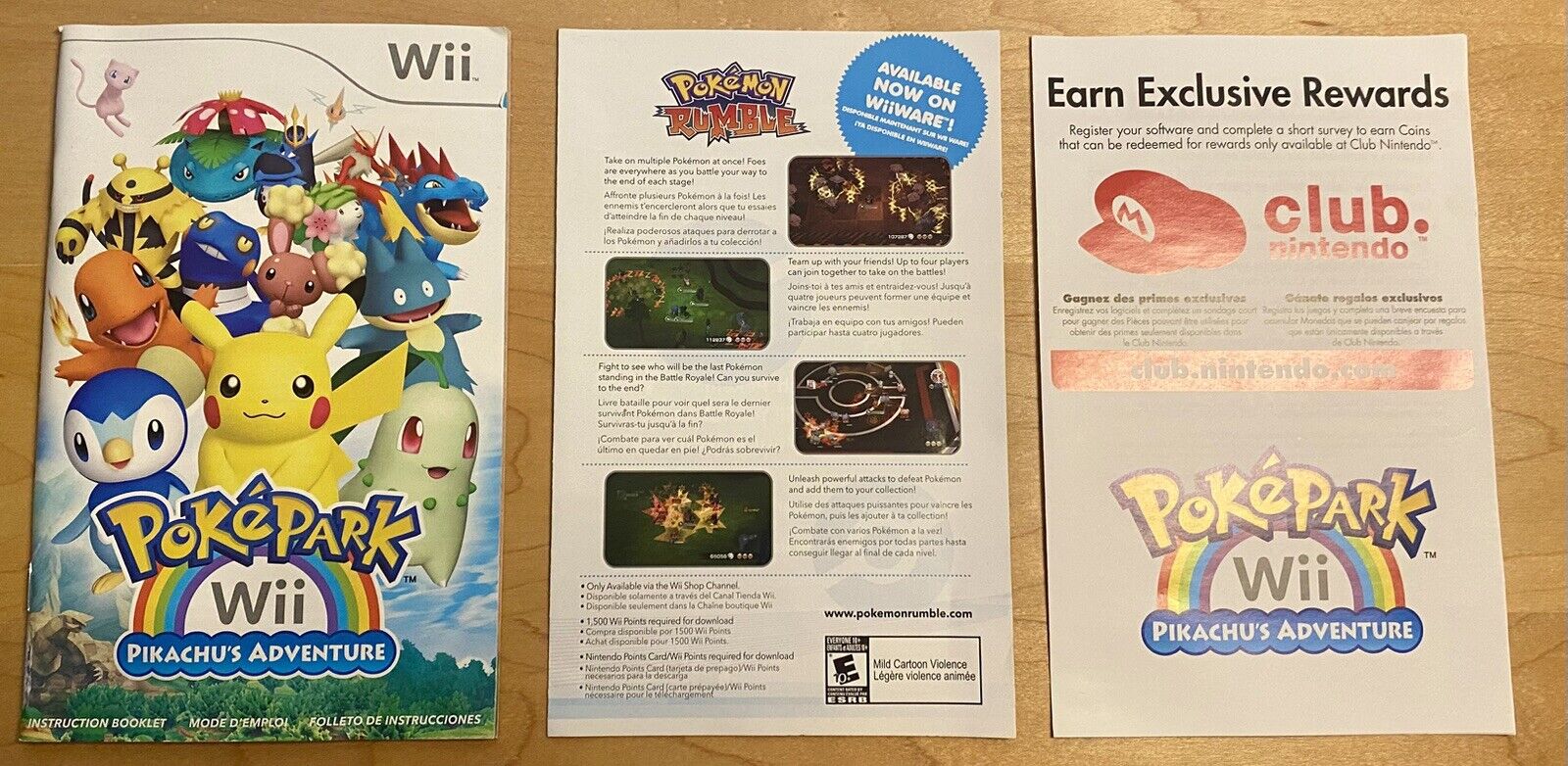 PokéPark Wii: Pikachu's Adventure (Nintendo Wii, 2010)  CIB W/ Manual & Inserts