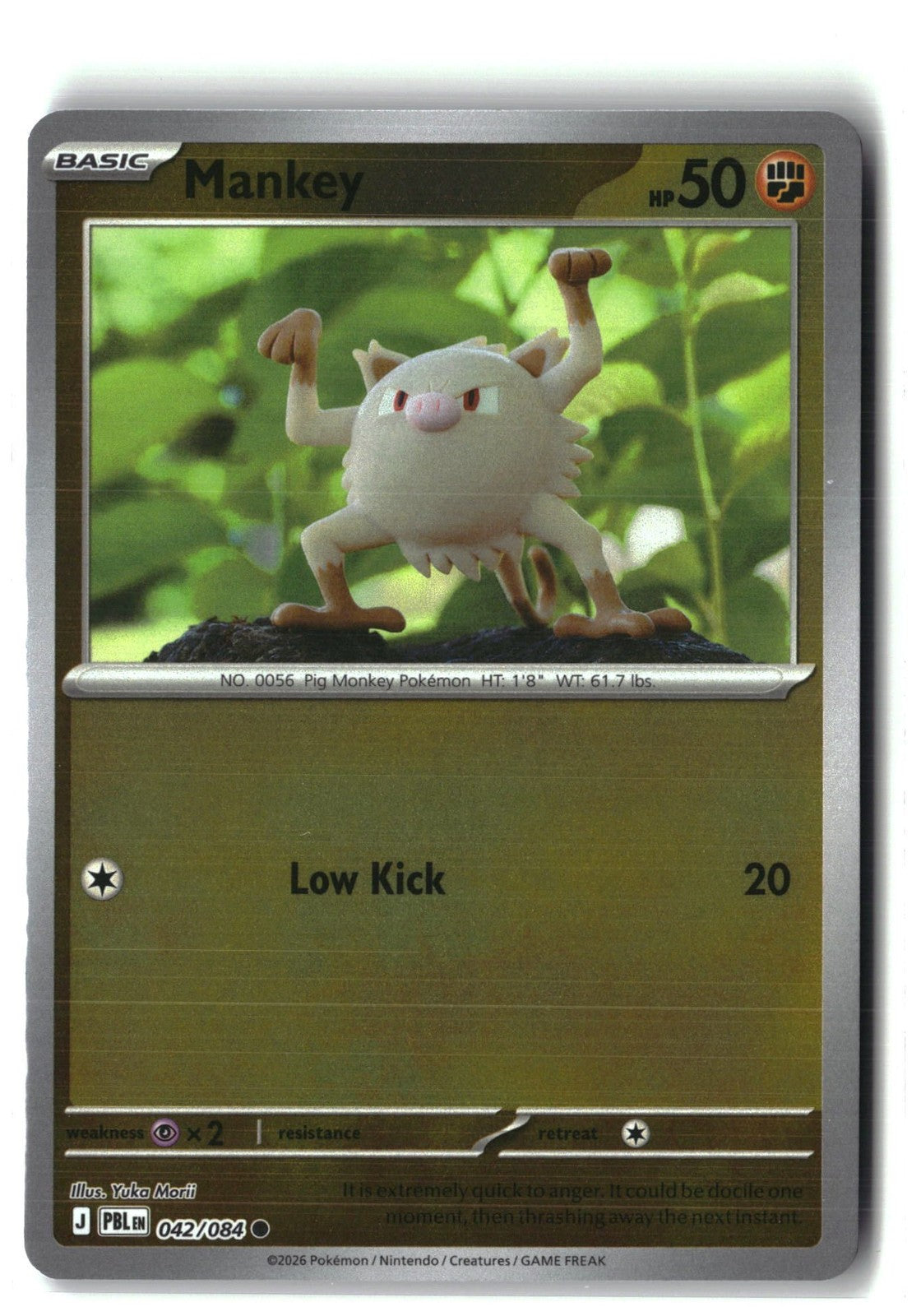 Mankey Reverse Holofoil NM (Pitch Black 042/084)