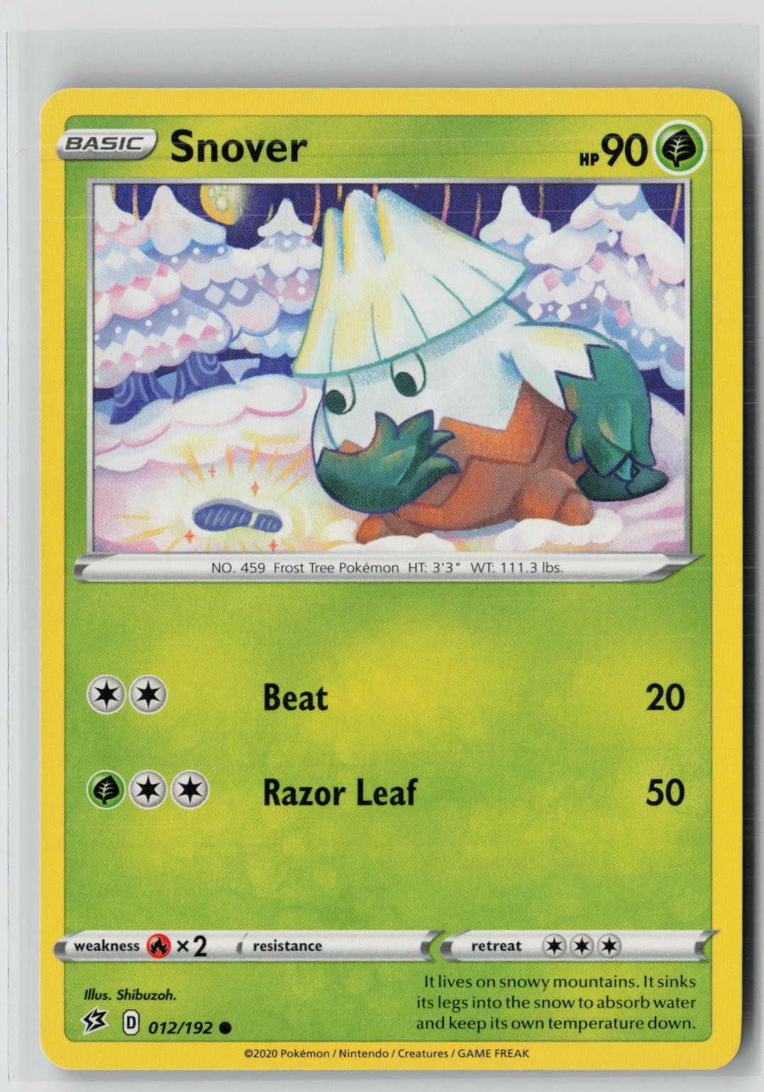 Snover (SWSH02: Rebel Clash 012/192) NM