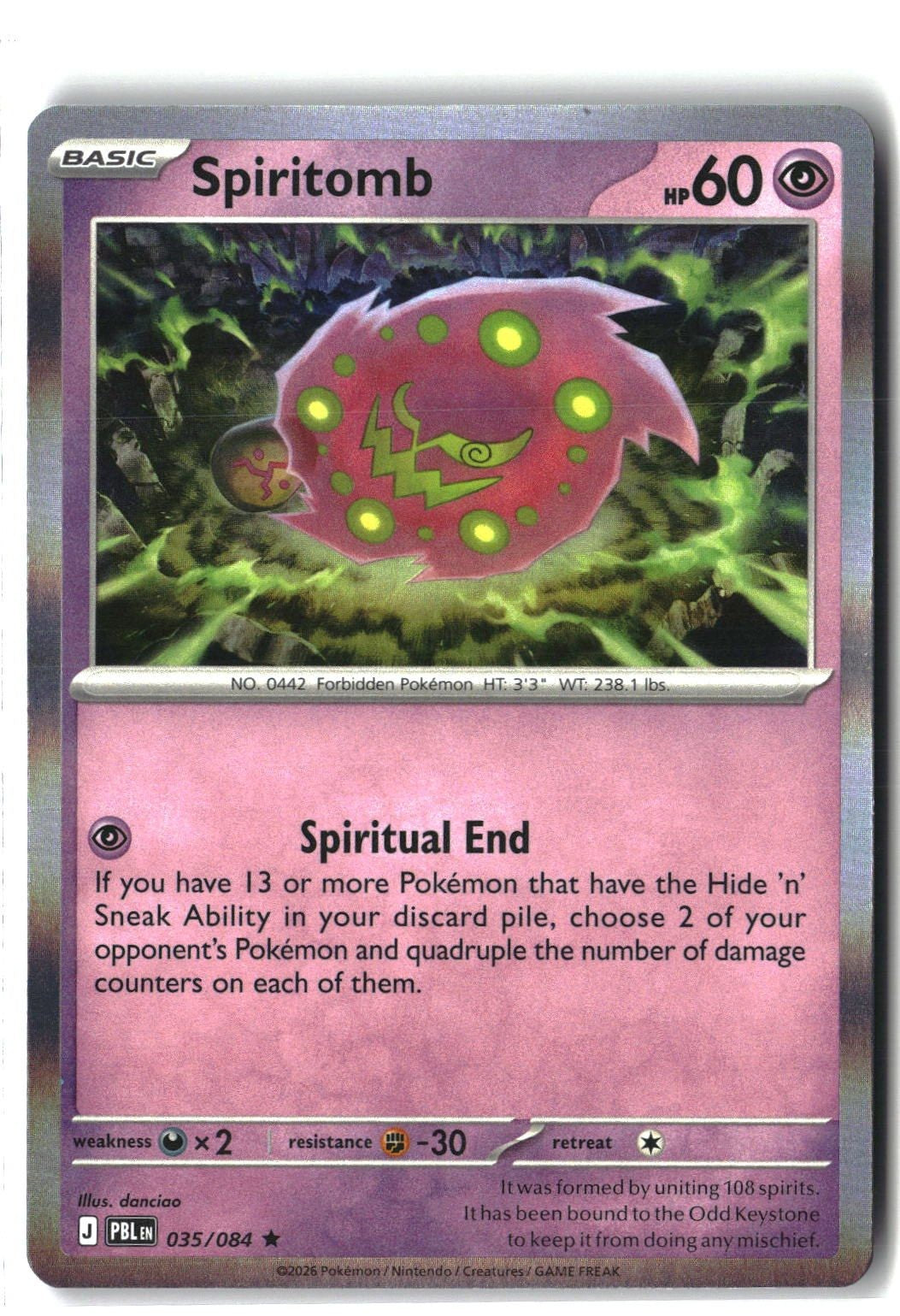 Spiritomb Holofoil NM (Pitch Black 035/084)