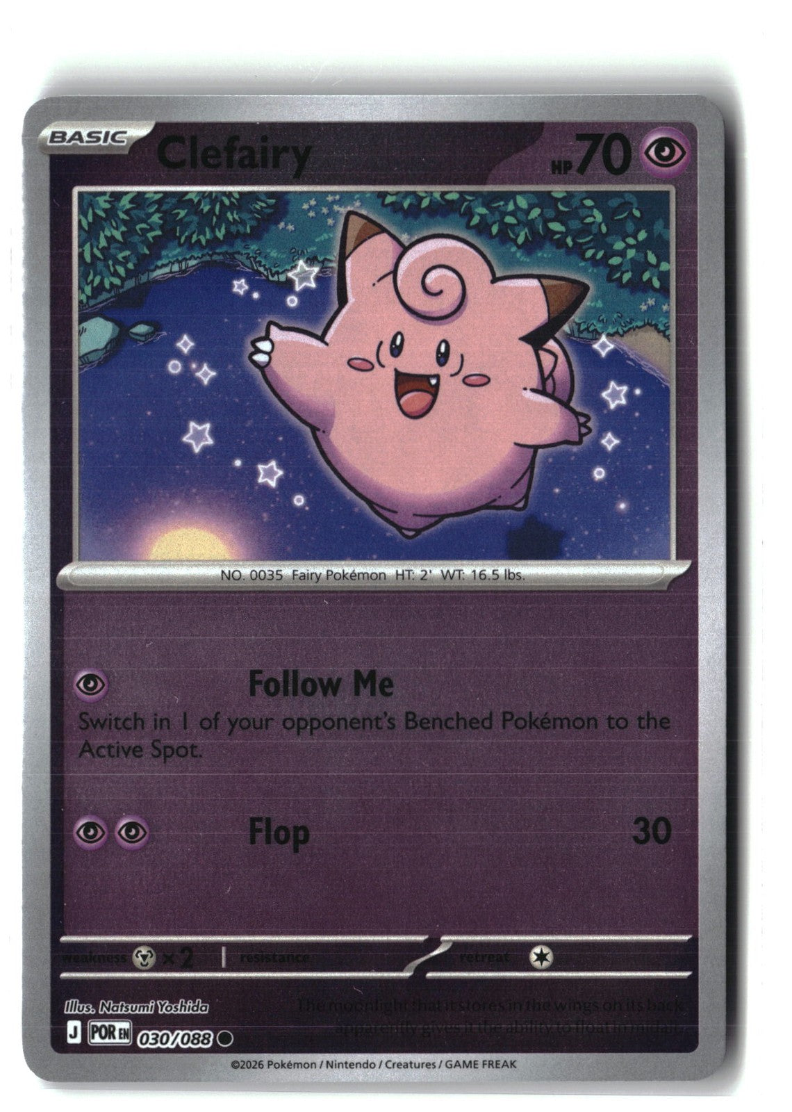 Clefairy Reverse Holofoil NM (Perfect Order 030/088)