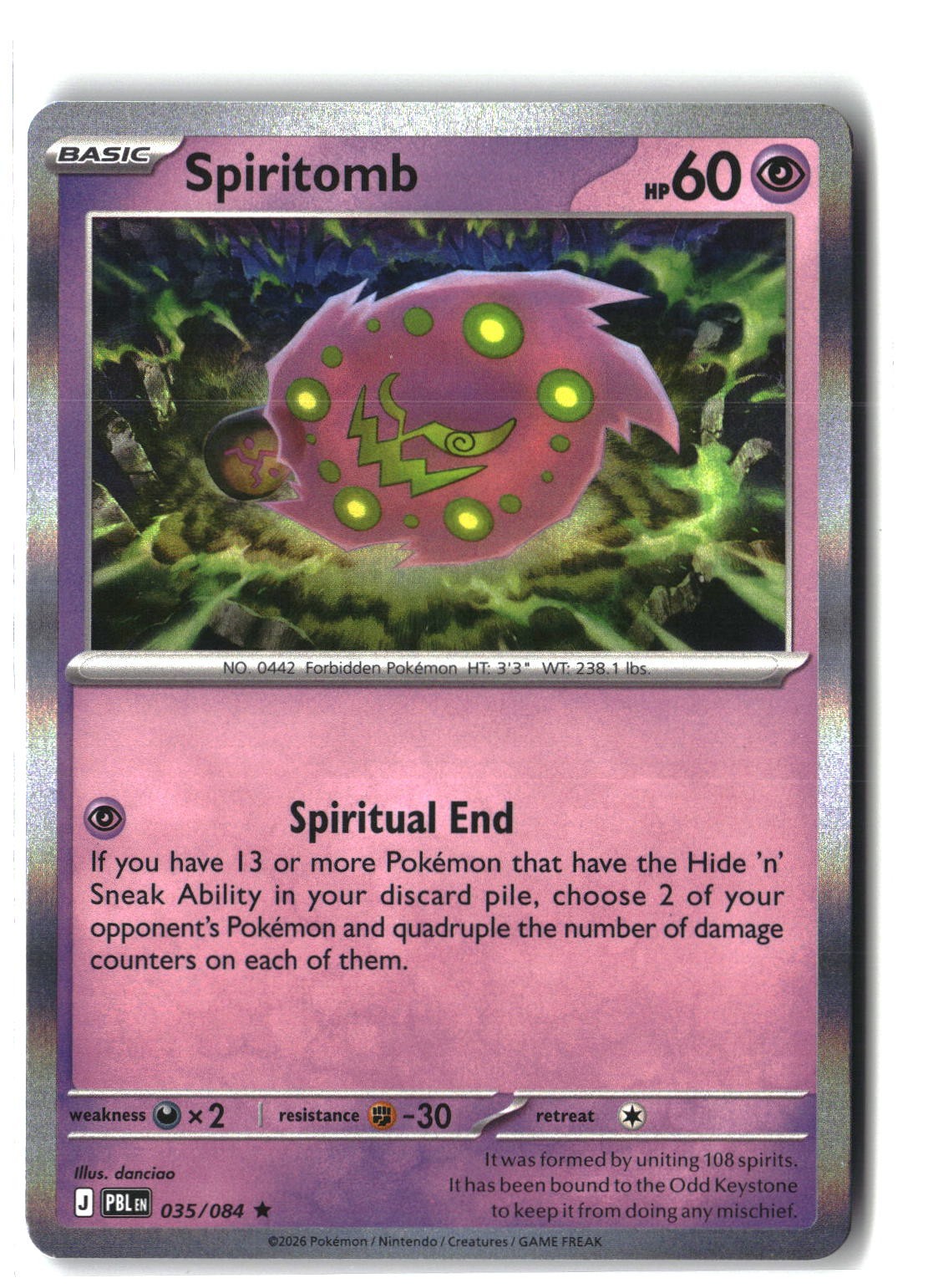 Spiritomb Holofoil NM (Pitch Black 035/084)