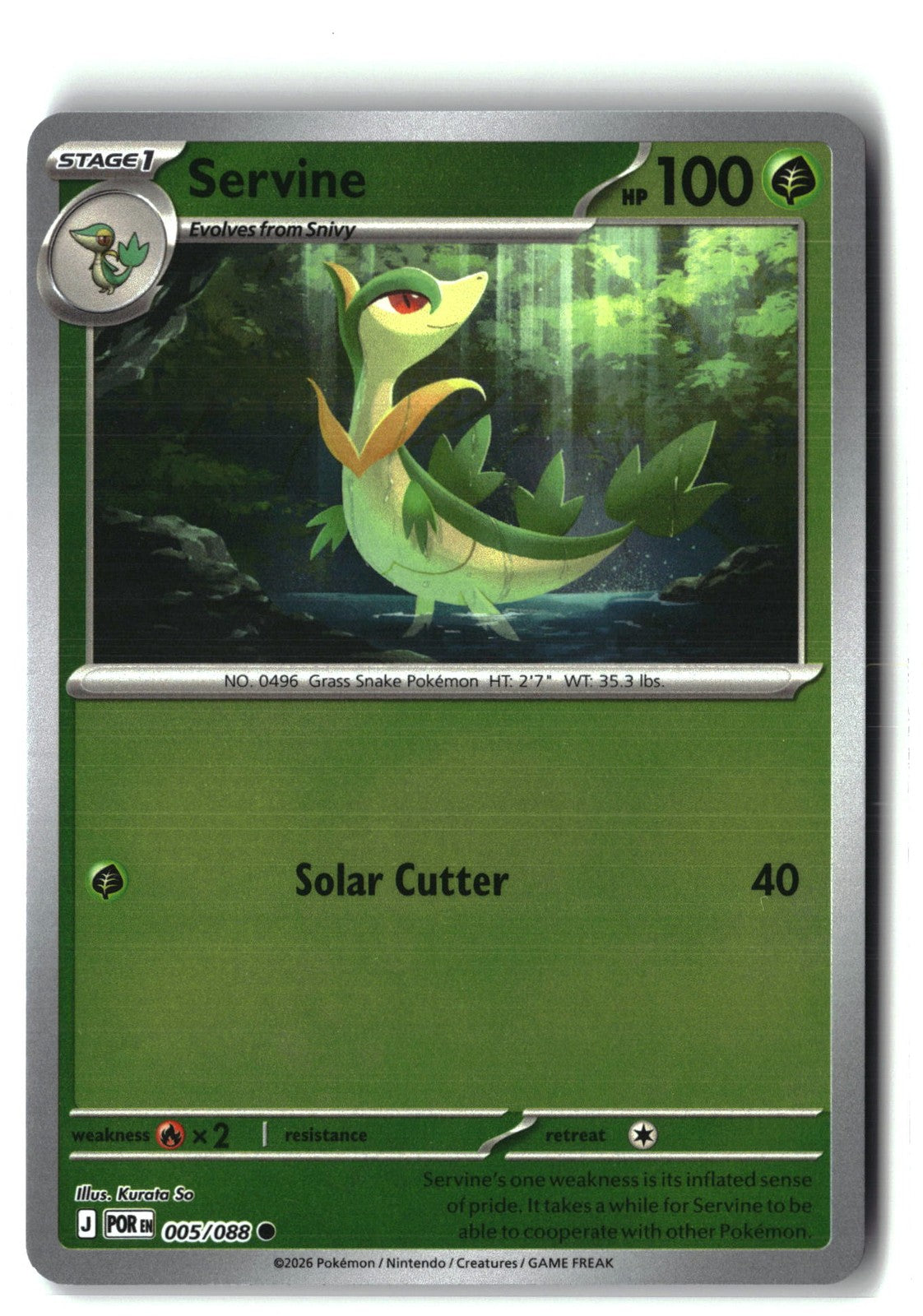 Servine Reverse Holofoil NM (Perfect Order 005/088)