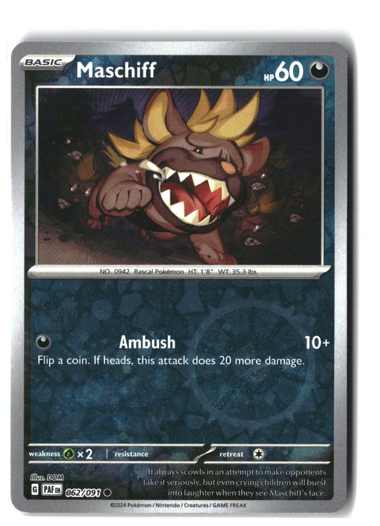 Maschiff Reverse Holofoil NM (SV: Paldean Fates 062/091)