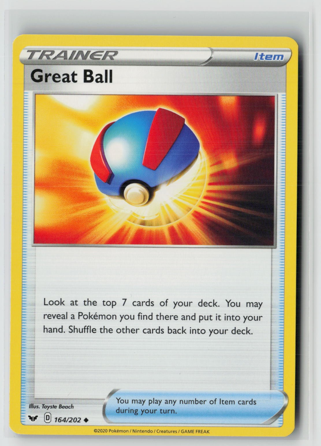 Great Ball (SWSH01: Sword & Shield Base Set 164/202) NM