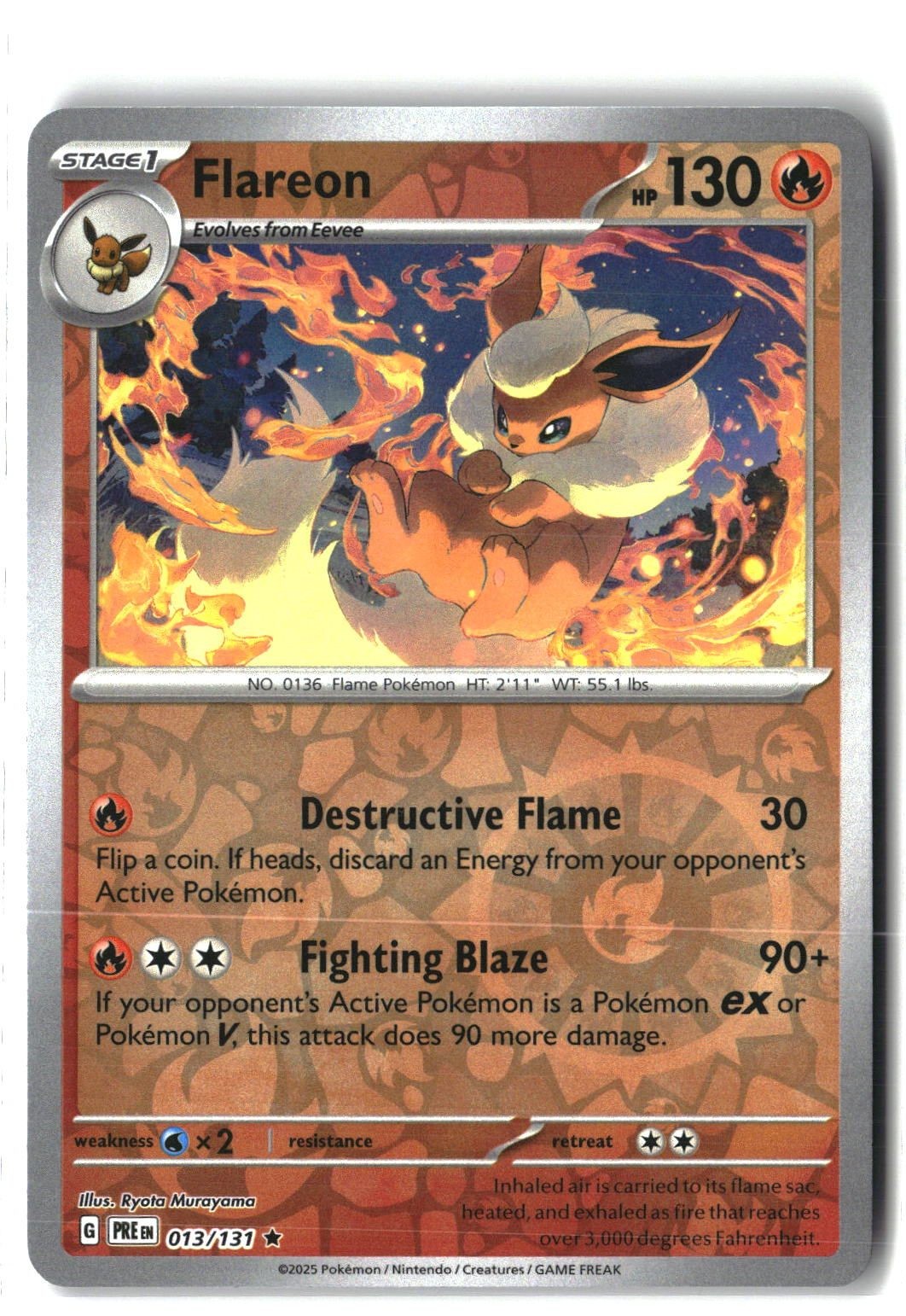 Flareon Reverse Holofoil NM (SV: Prismatic Evolutions 013/131)