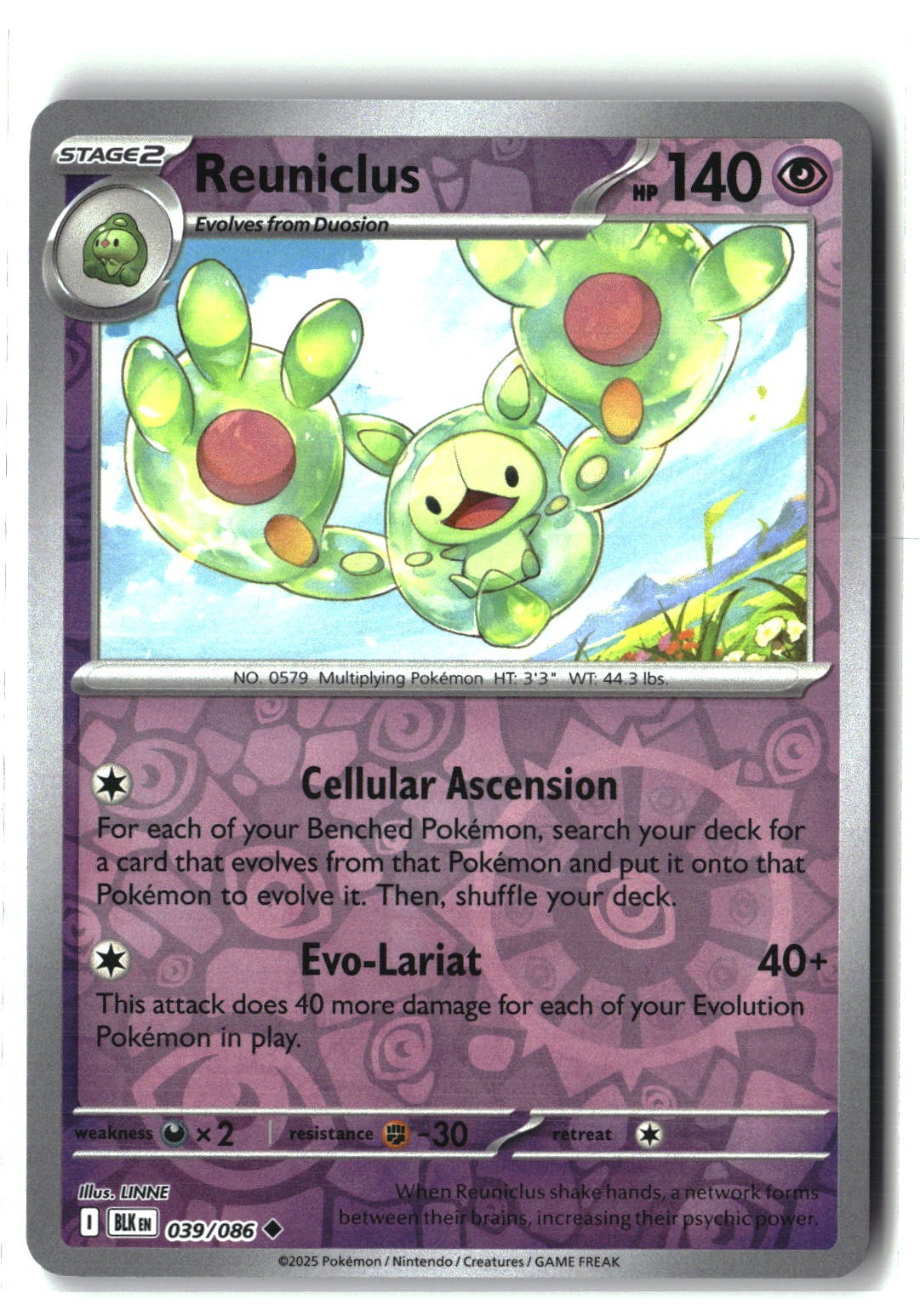 Reuniclus Reverse Holofoil NM (SV: Black Bolt 039/086)