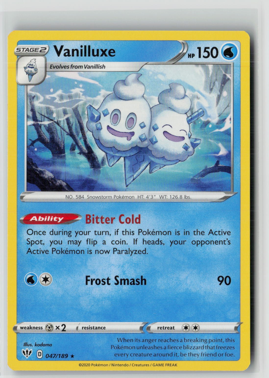 Vanilluxe (SWSH03: Darkness Ablaze 047/189) NM