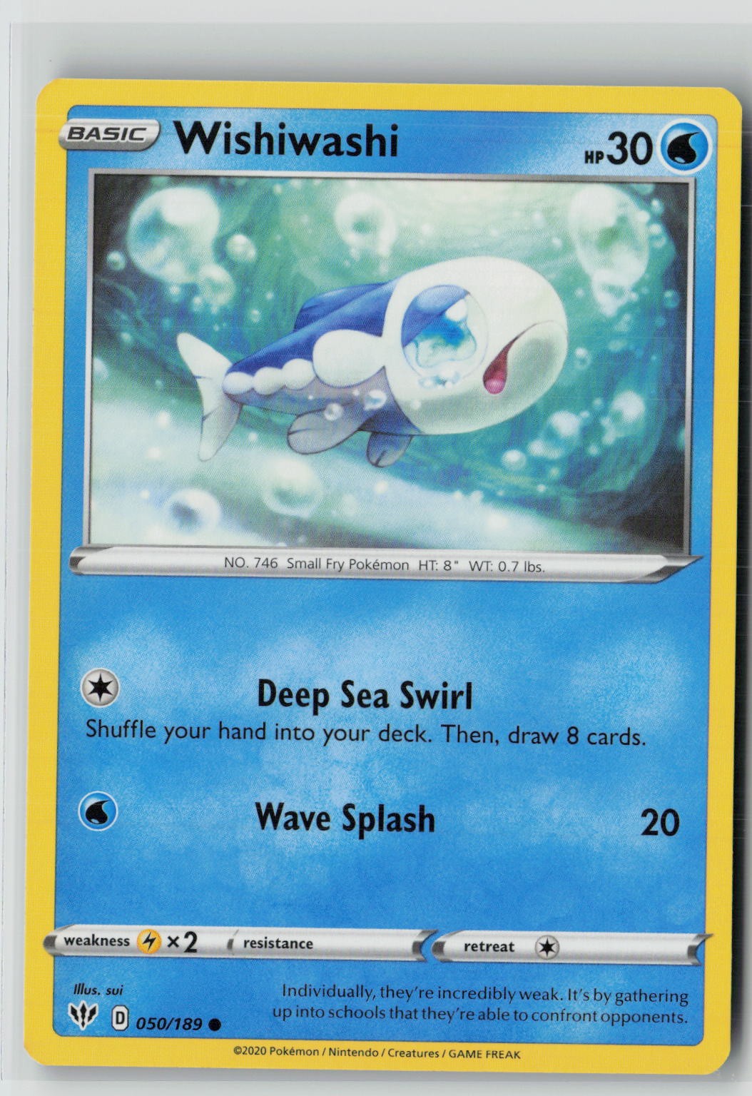 Wishiwashi (SWSH03: Darkness Ablaze 050/189) NM