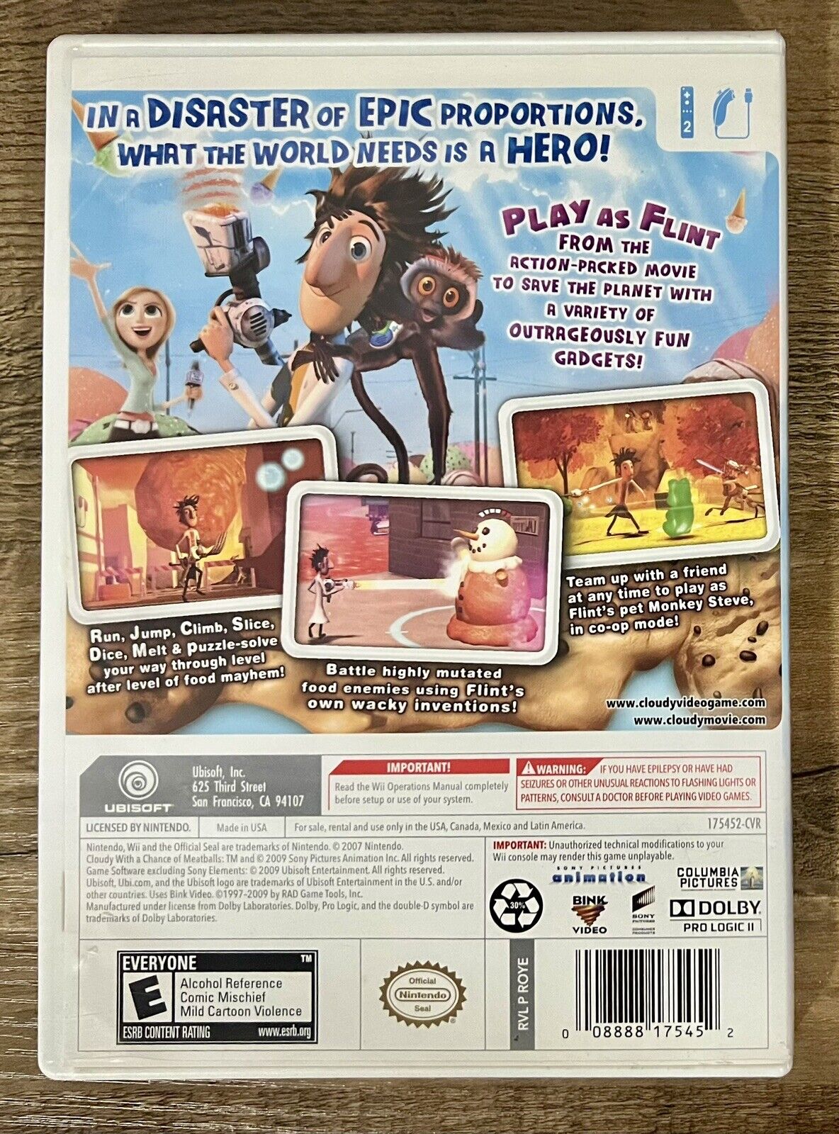 Cloudy With a Chance of Meatballs (Nintendo Wii, 2009) Tested & Works!