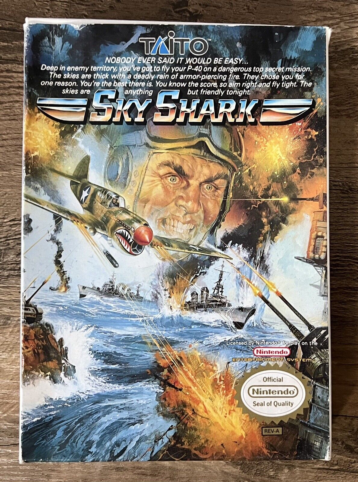 Sky Shark (Nintendo NES, 1989) Tested & Working! Game, Box!