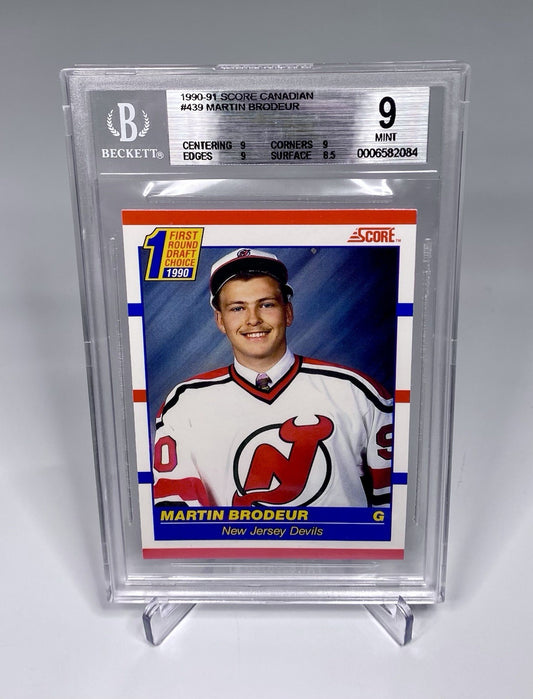 1990-91 Score Martin Brodeur 1st Round DP #439 BGS 9 Beckett Mint
