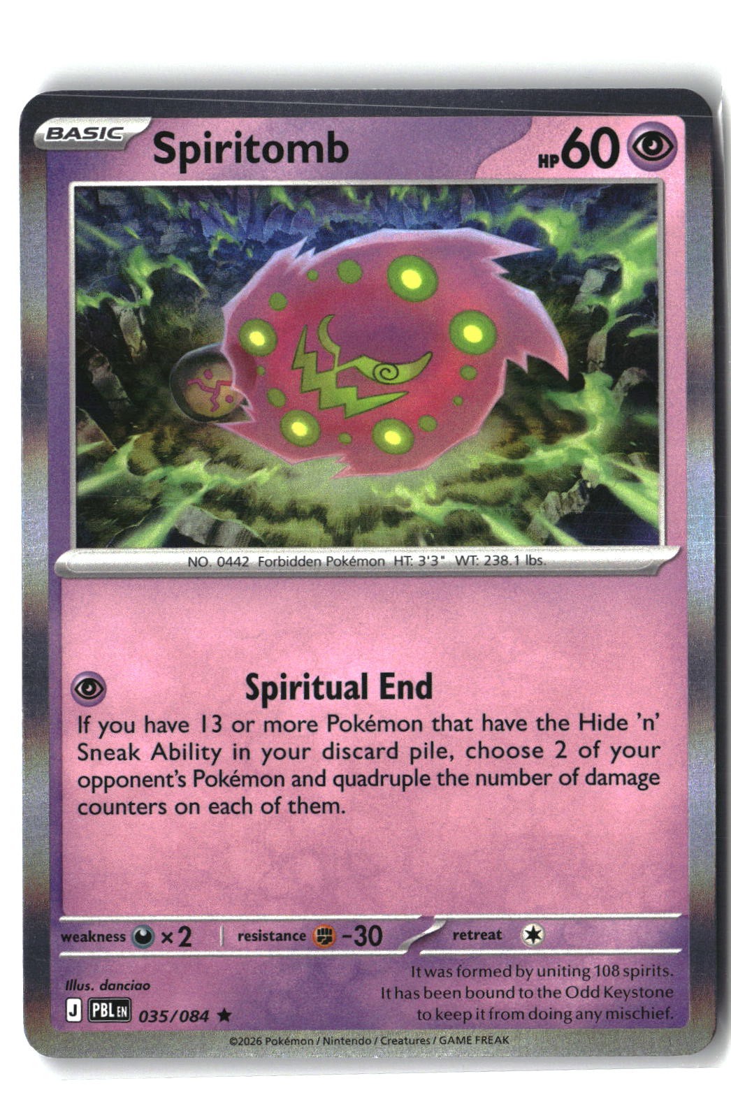Spiritomb Holofoil NM (Pitch Black 035/084)