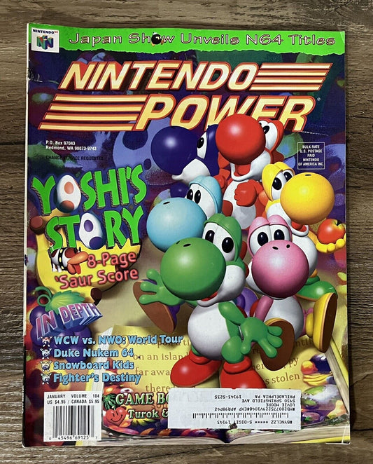 Nintendo Power Magazine Volume 104 January 1998 Yoshi Story 64 Poster