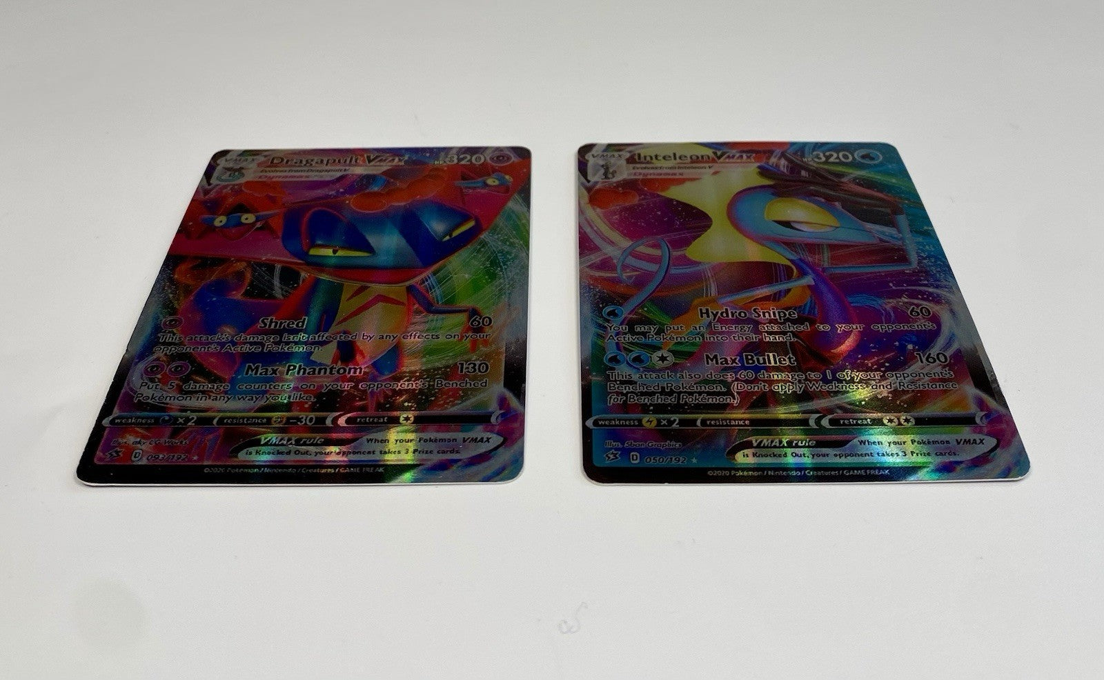 Pokémon Rebel Clash VMAX Lot Cinderace 194/192 Inteleon 50/192 Dragapult 93/192