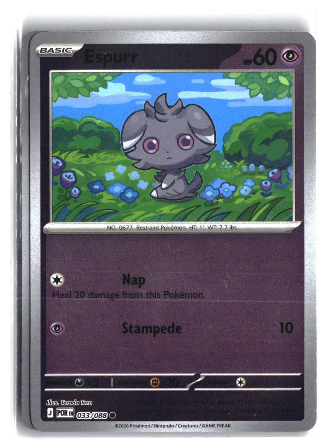 Espurr Reverse Holofoil NM (Perfect Order 033/088)