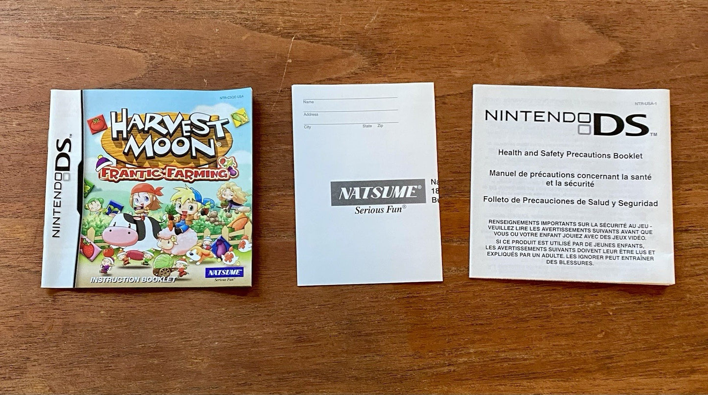 Harvest Moon Frantic Farming (Nintendo DS) Complete CIB W/ Manual & Reg Card