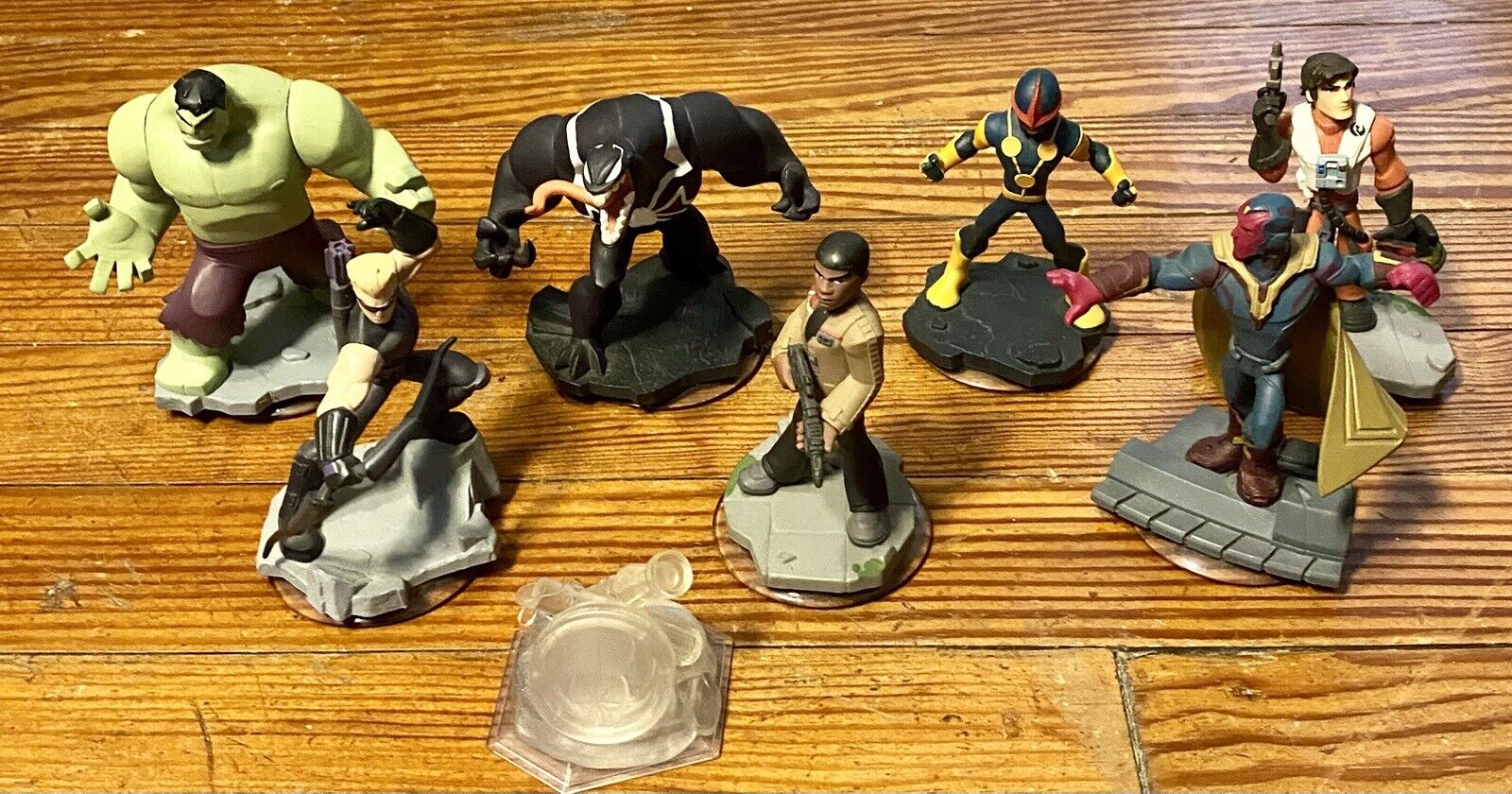 Lot of 9 Disney Infinity Marvel & Star Wars Figures, Includes Venom & The Hulk