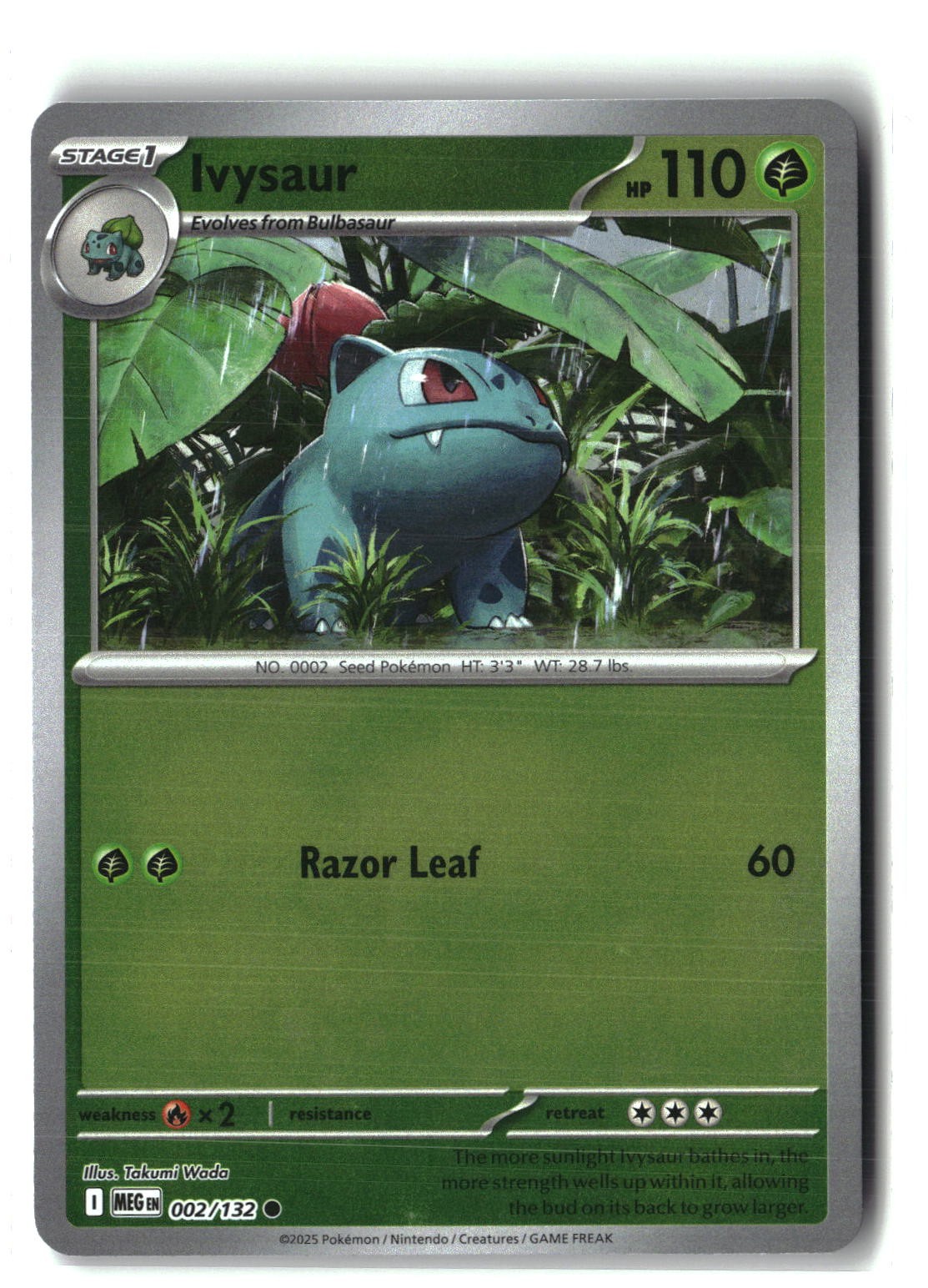 Ivysaur Reverse Holofoil NM (Mega Evolution 002/132)