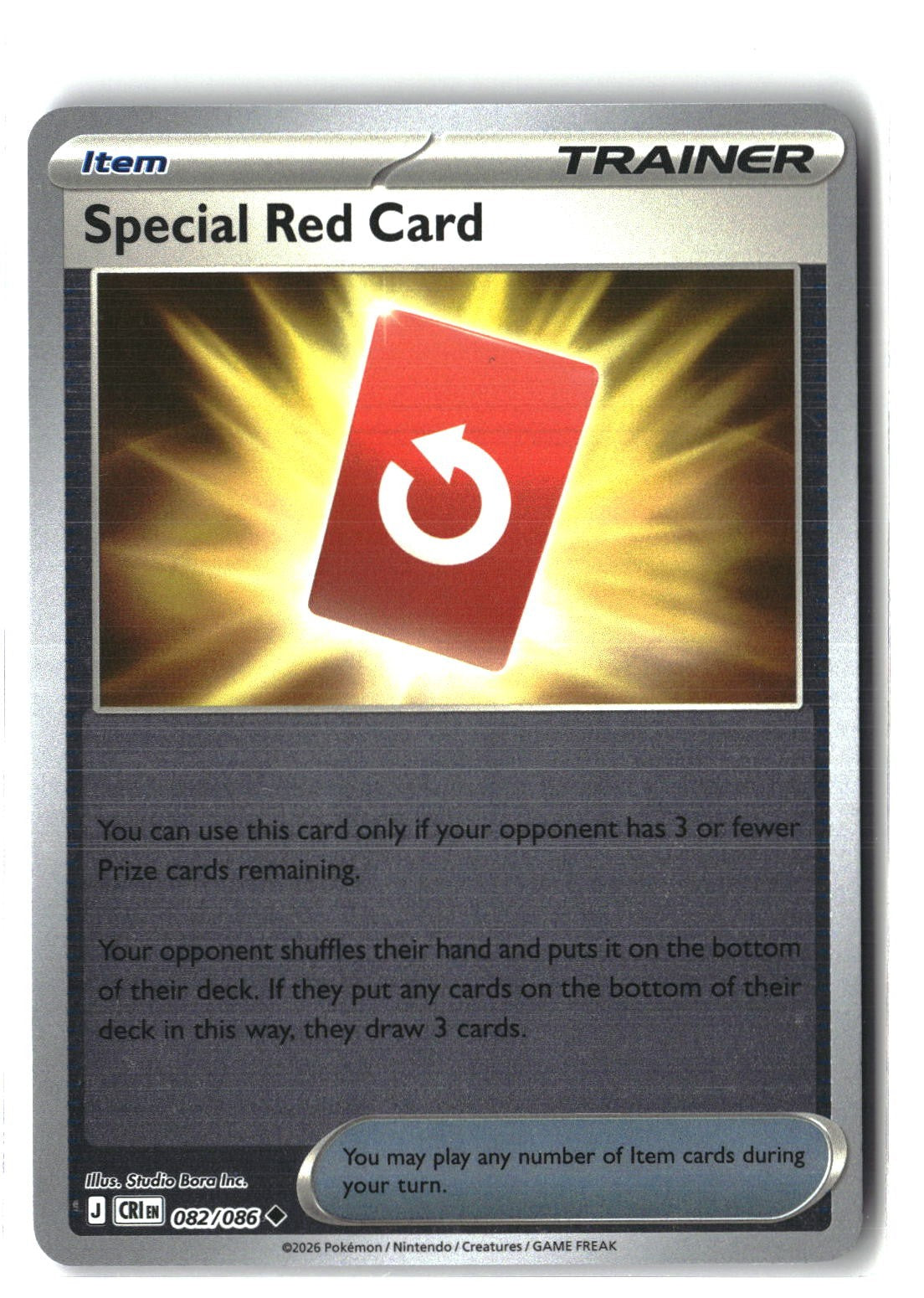 Special Red Card Reverse Holofoil NM (Chaos Rising 082/086)
