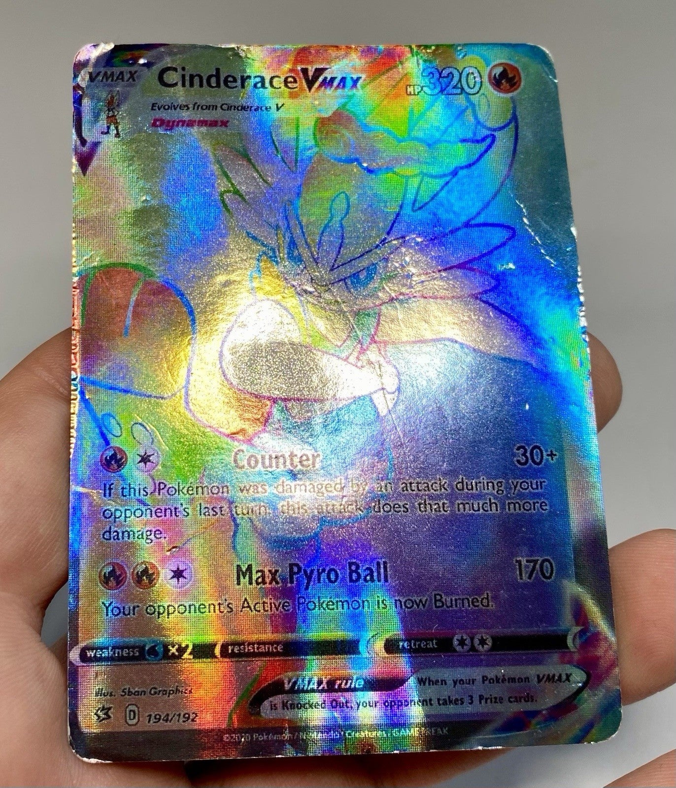 Pokémon Rebel Clash VMAX Lot Cinderace 194/192 Inteleon 50/192 Dragapult 93/192