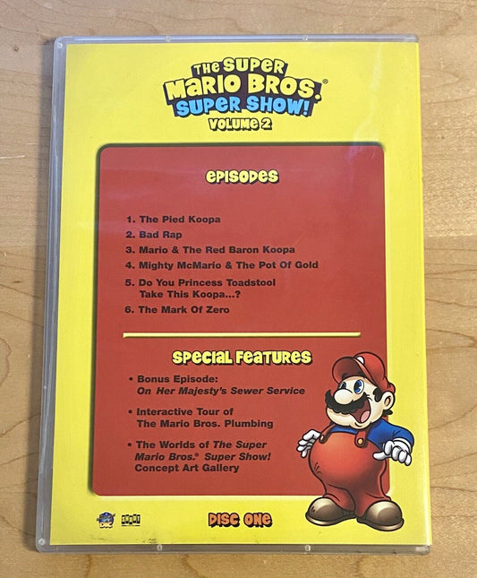 The Super Mario Bros. Super Show! DVD Volume 2 Disc 1, Nintendo, Tested & Works