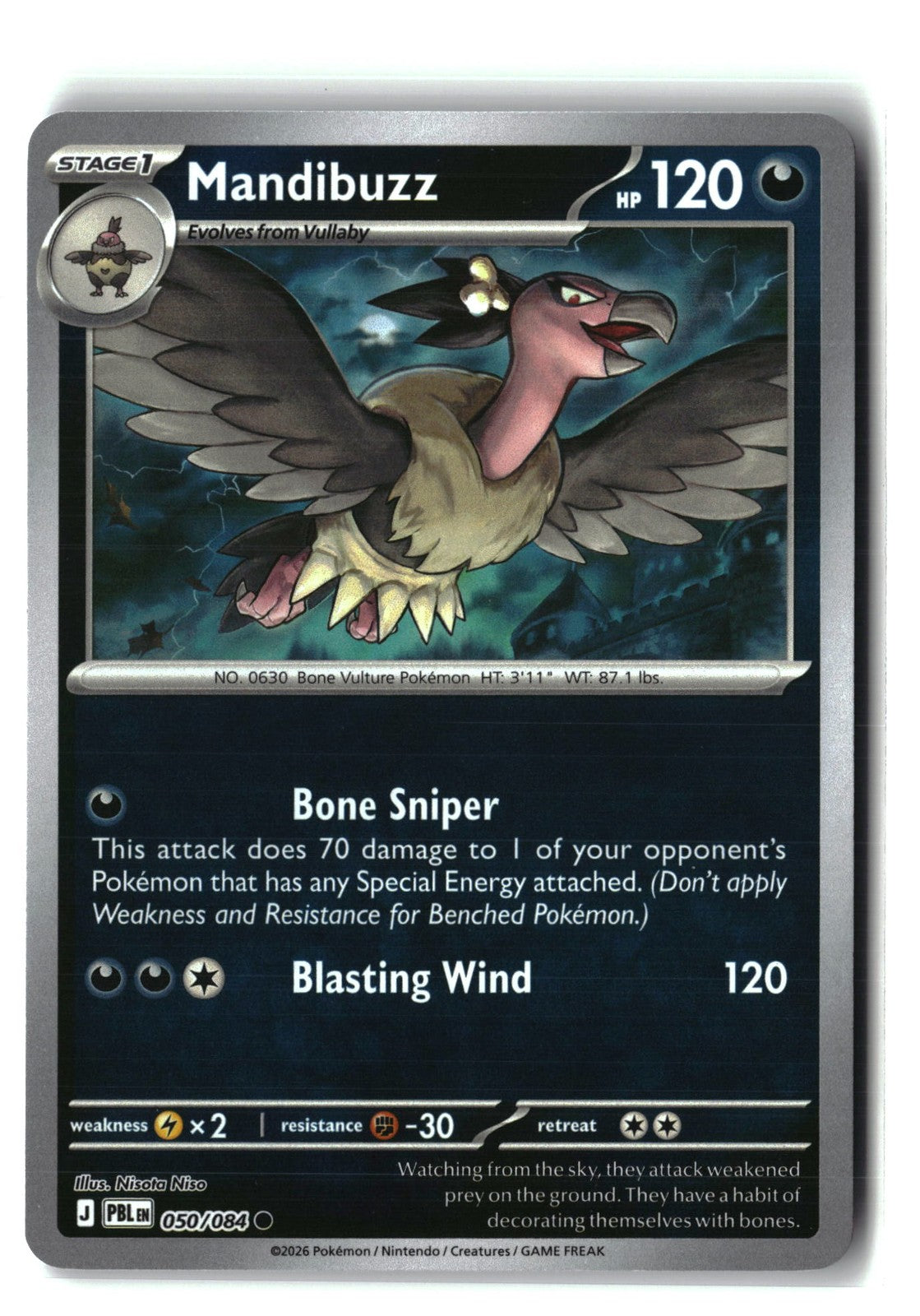 Mandibuzz Reverse Holofoil NM (Pitch Black 050/084)