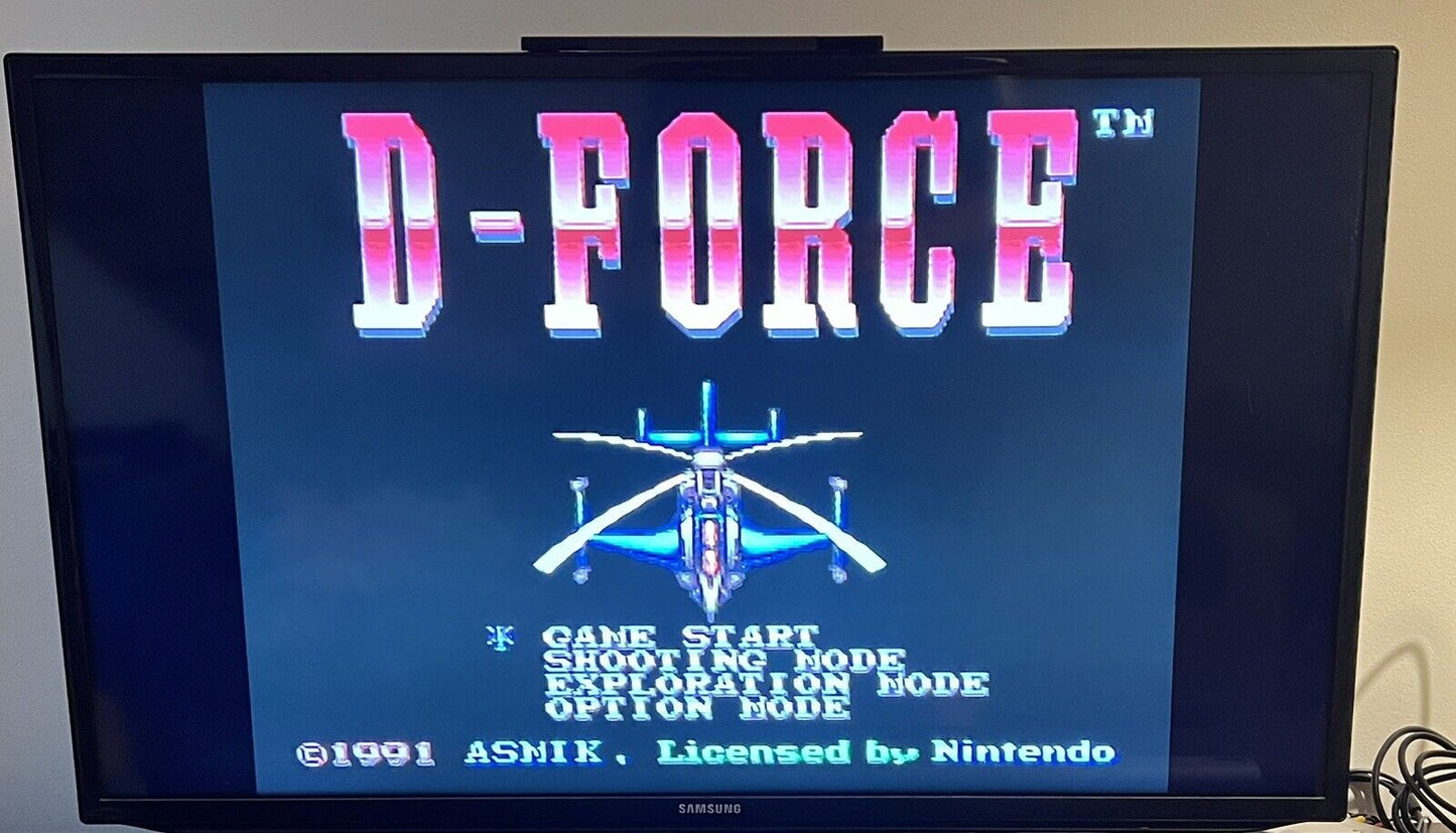 D-Force Super Nintendo Entertainment System 1991 SNES Authentic Tested Mint!