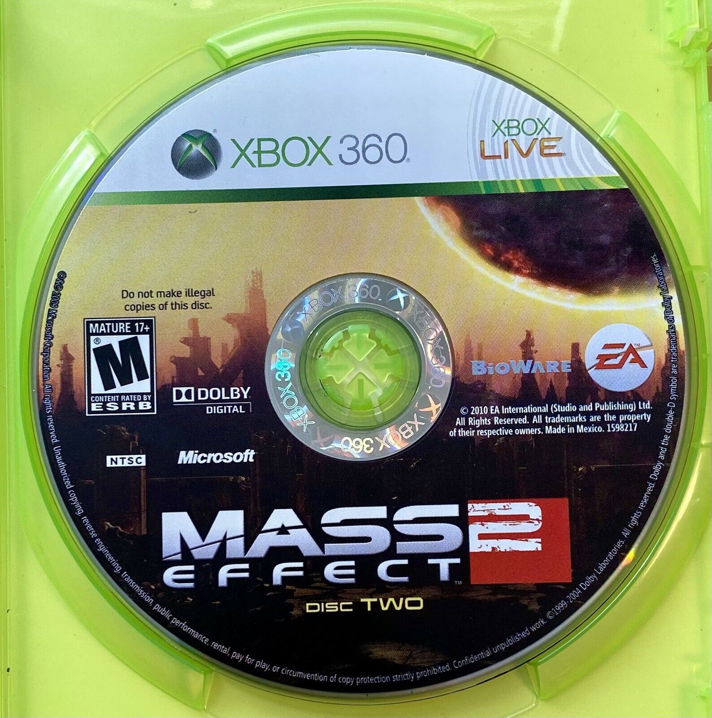 Mass Effect  1 & 2 (Microsoft Xbox 360, 2007 & 2010) Authentic & Tested