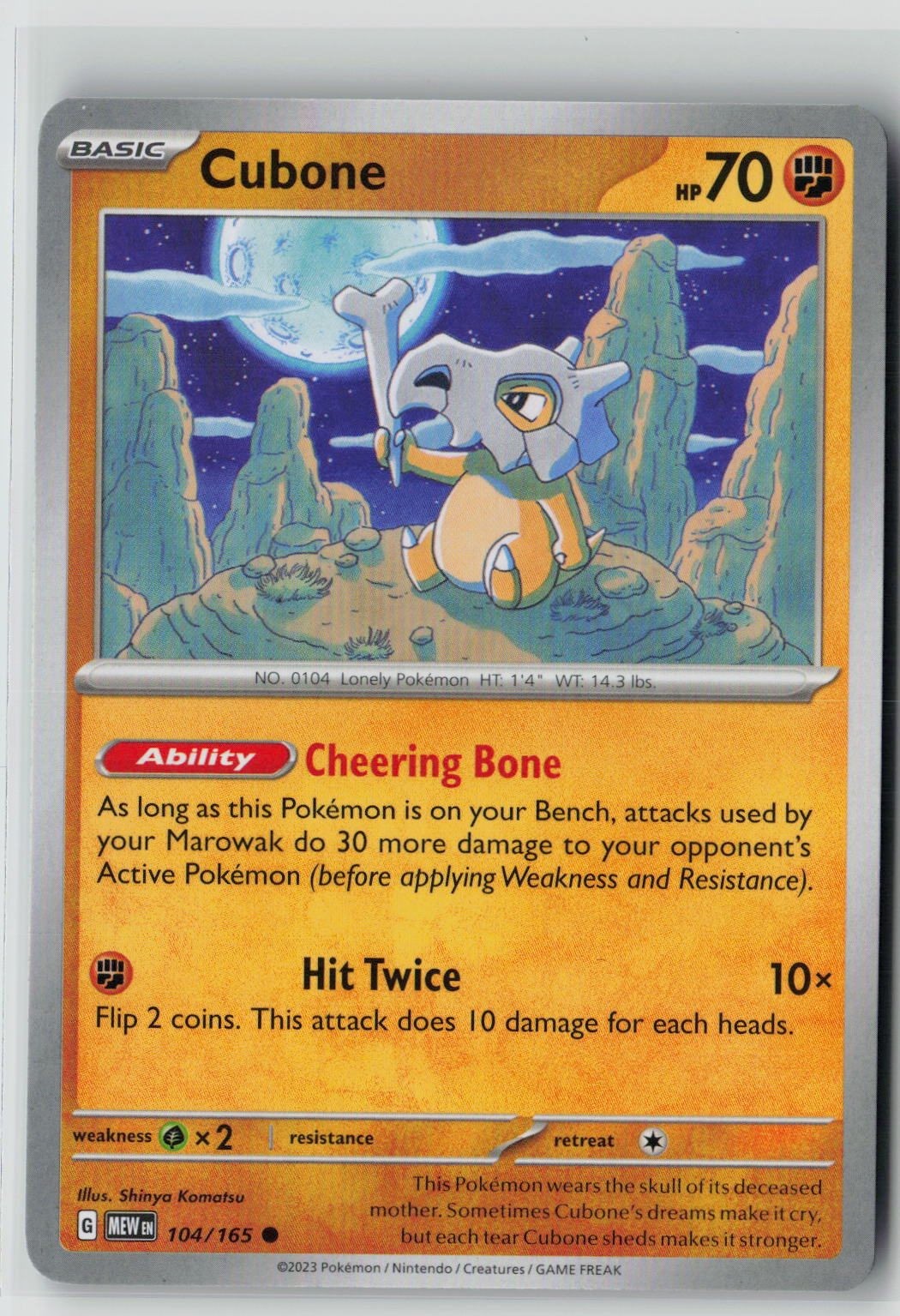 Cubone (SV: Scarlet & Violet 151 104/165) NM