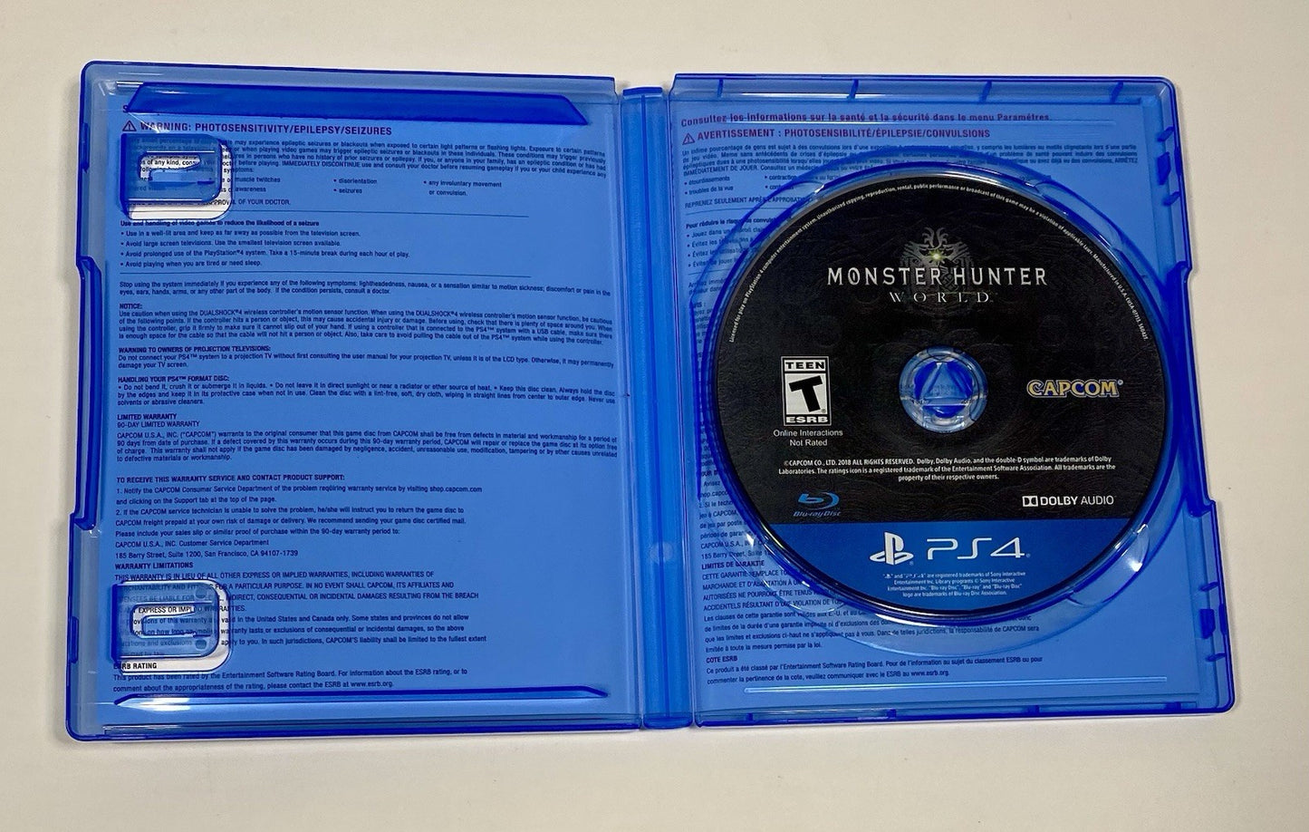 Monster Hunter World (Sony PlayStation 4, 2018) PS4 Tested And Working