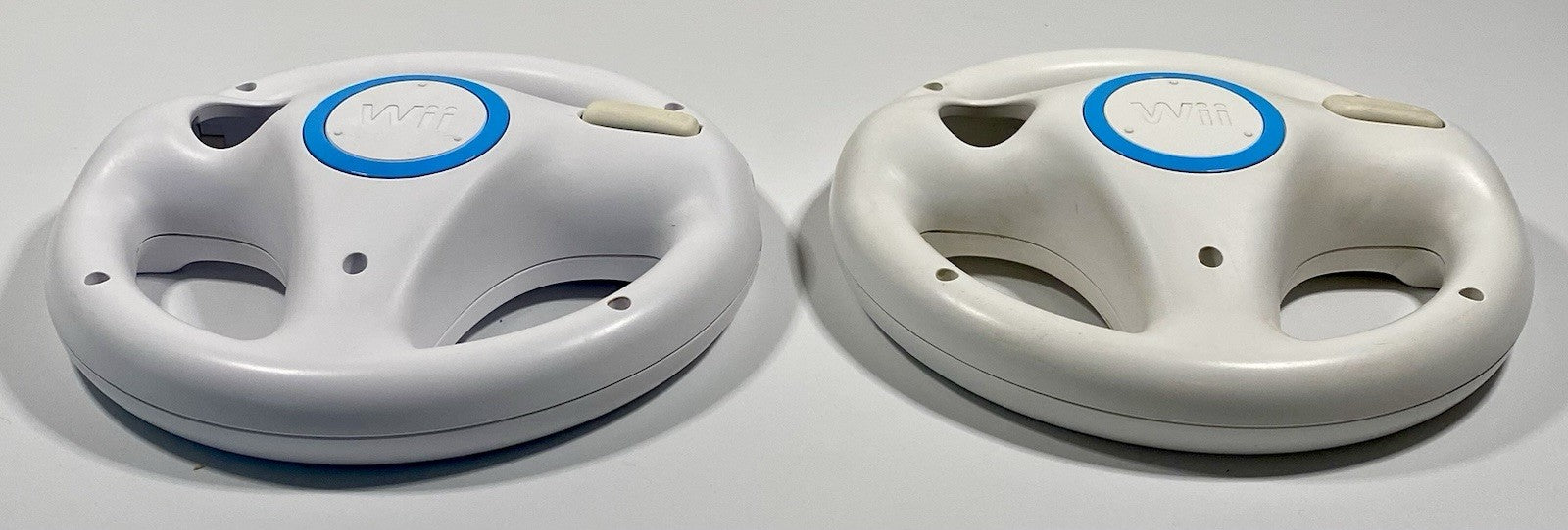 2X Official Nintendo Wii Steering Wheel Mario Kart OEM White RVL-024 Lot of 2