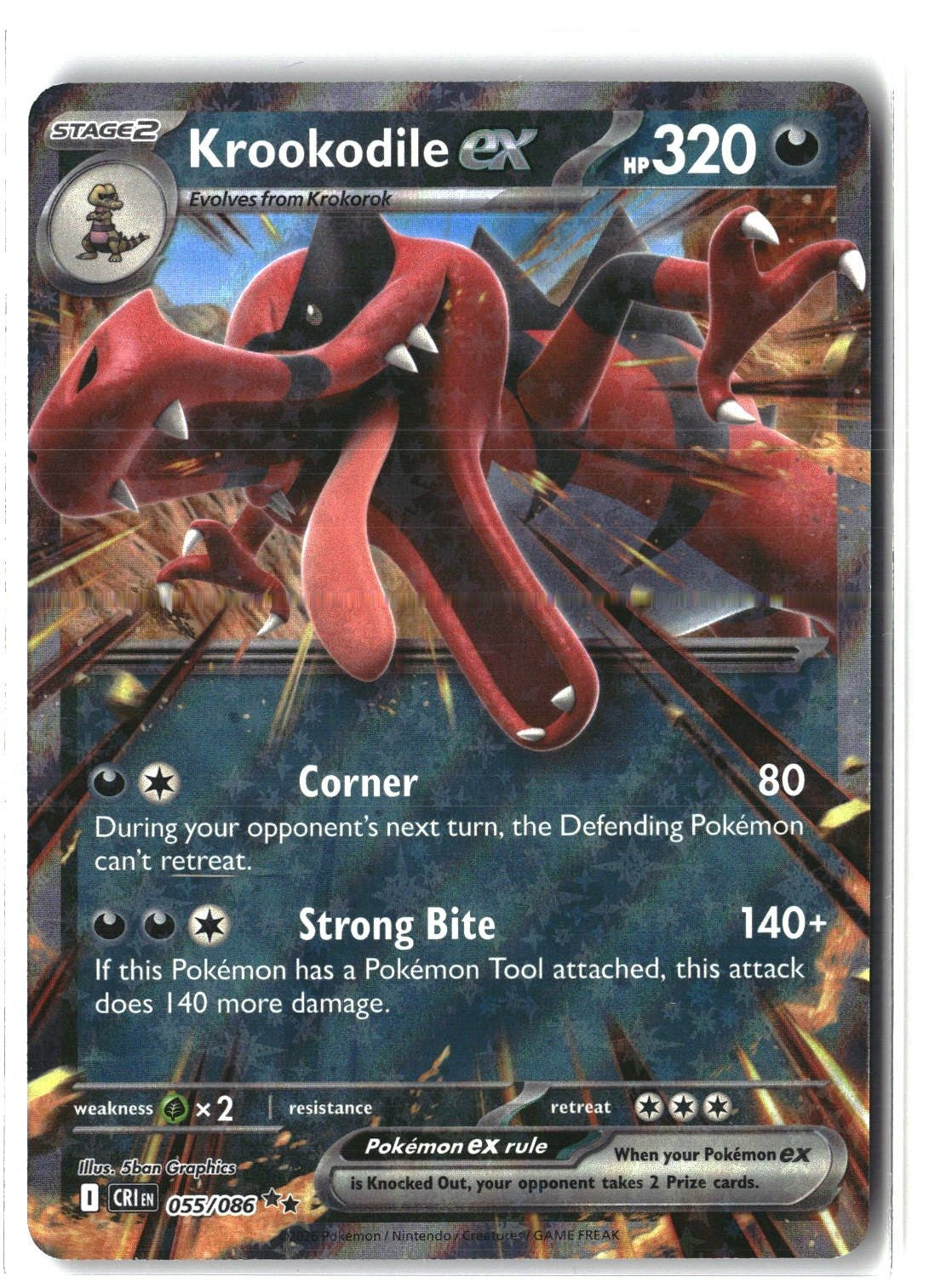 Krookodile ex Holofoil NM (Chaos Rising 055/086)