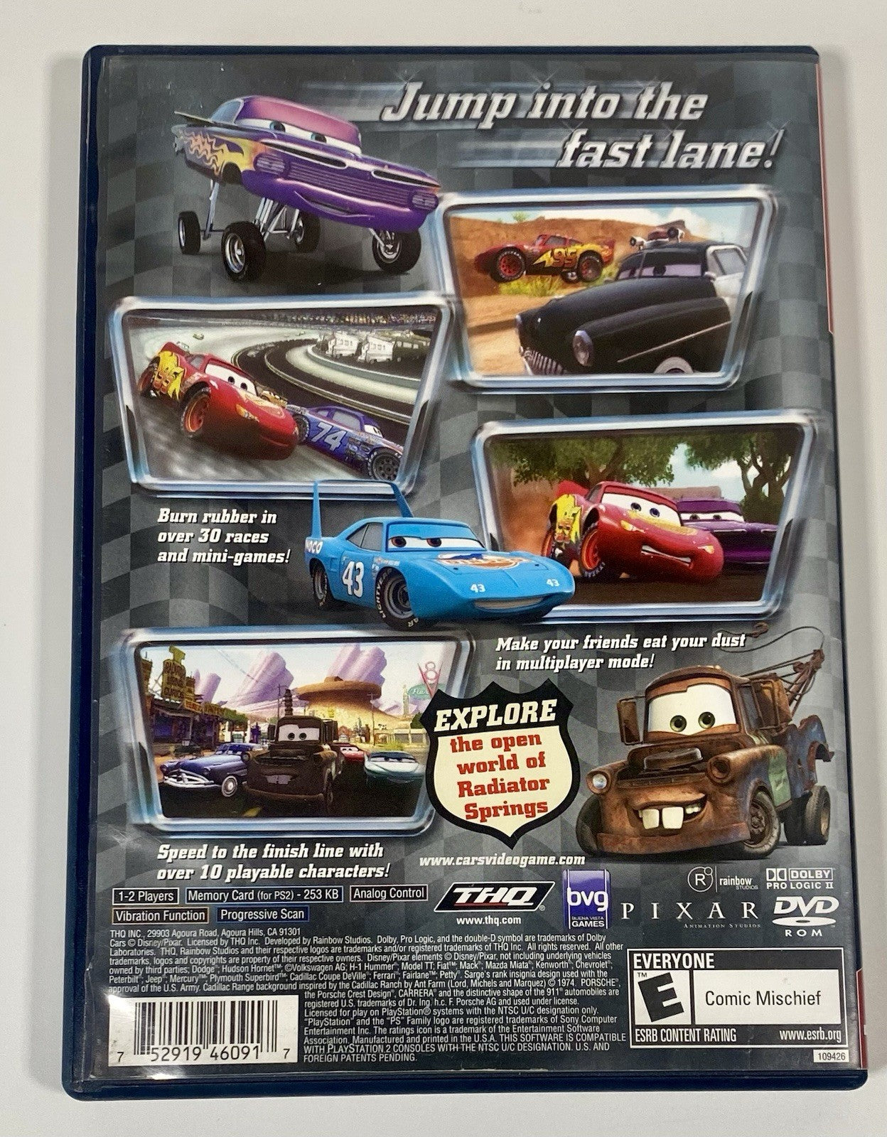 Cars Greatest Hits PS2 PlayStation 2 Complete With Manual Disney Pixar