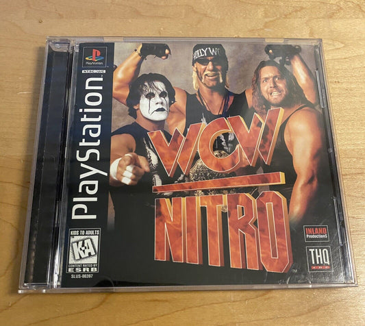 WCW Nitro (Sony PlayStation 1 PS1, 1998) CIB, Black Label, Tested & Authentic