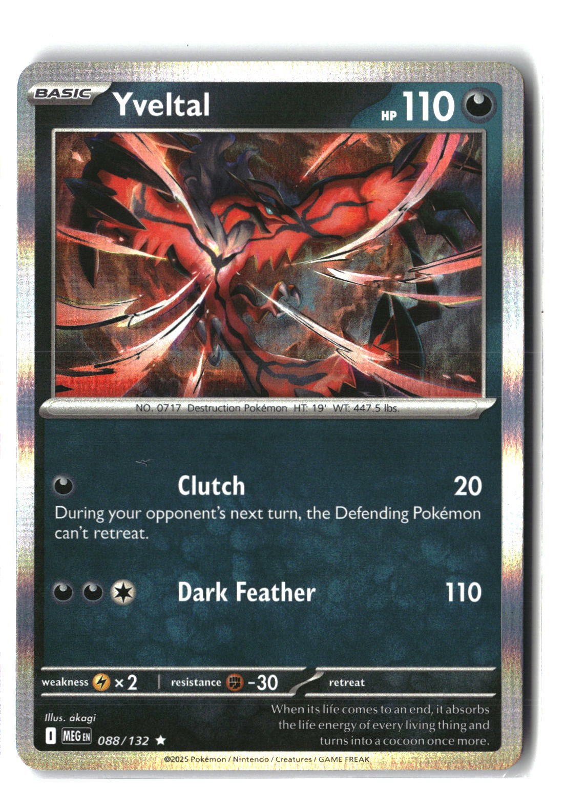 Yveltal Holofoil NM (Mega Evolution 088/132)