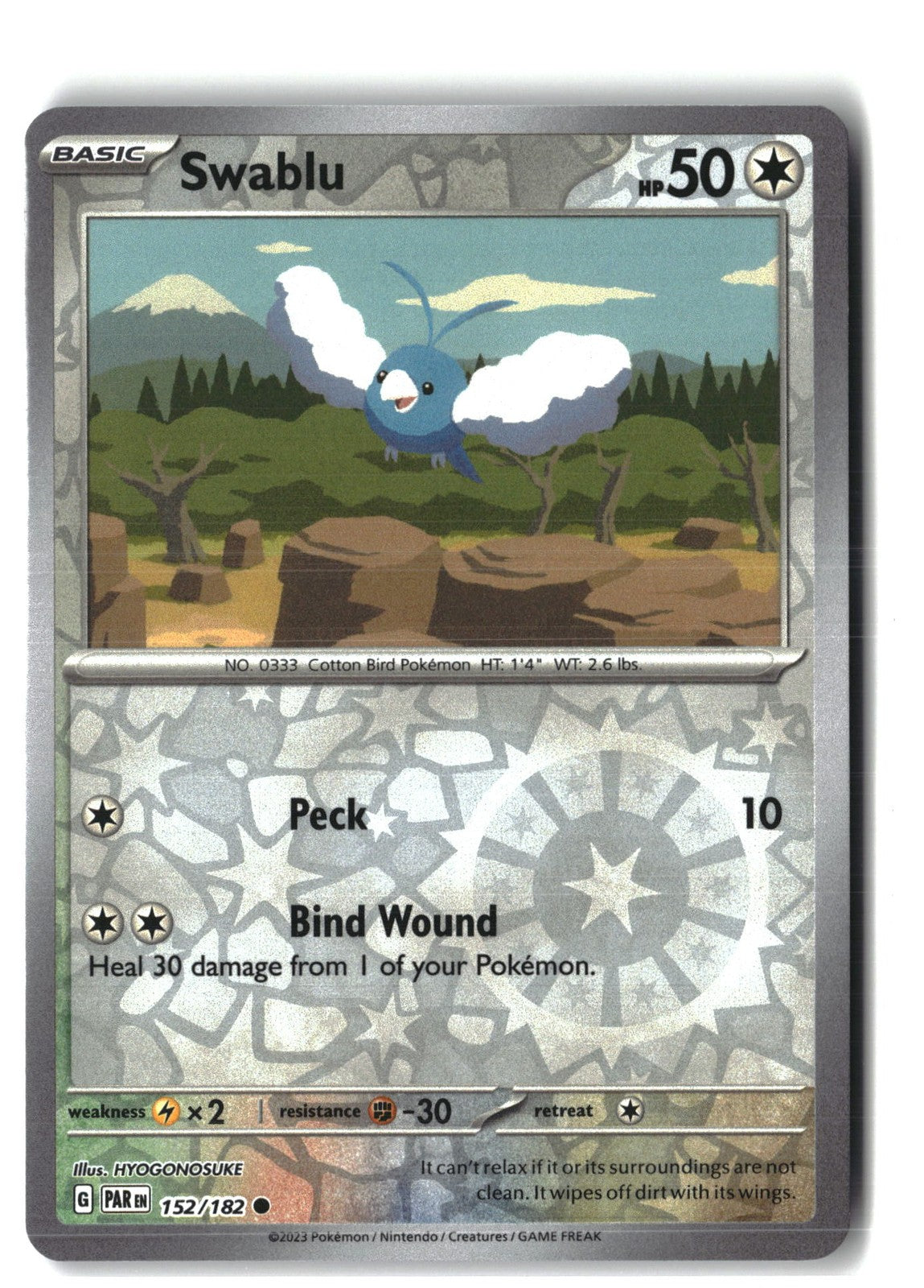 Swablu Reverse Holofoil NM (Paradox Rift 152/182)