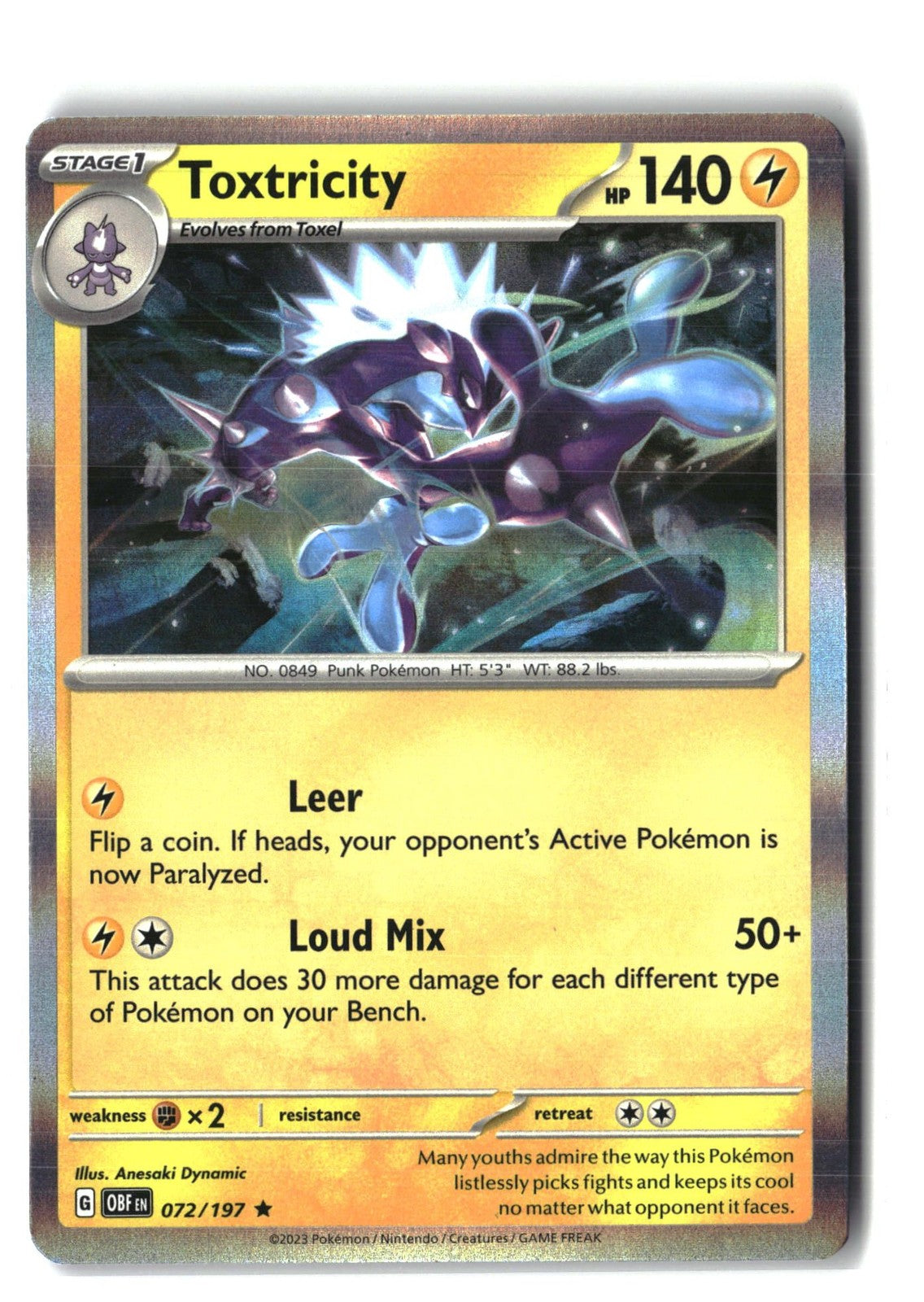 Toxtricity Holofoil NM (Obsidian Flames 072/197)