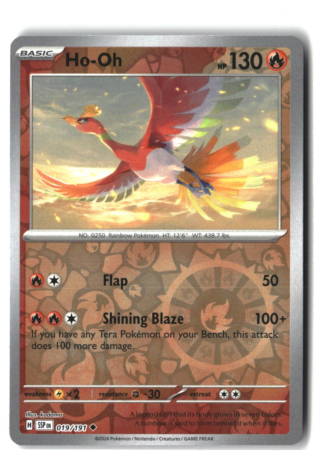 Ho-Oh Reverse Holofoil NM (Surging Sparks 019/191)