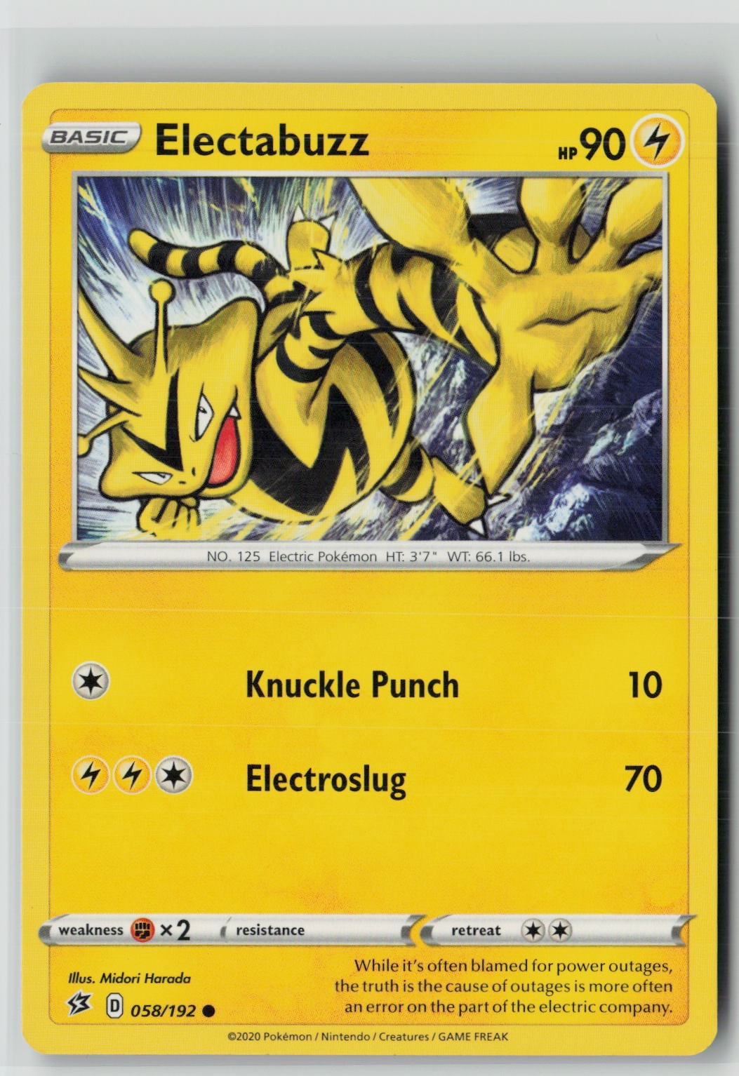 Electabuzz (SWSH02: Rebel Clash 058/192) NM