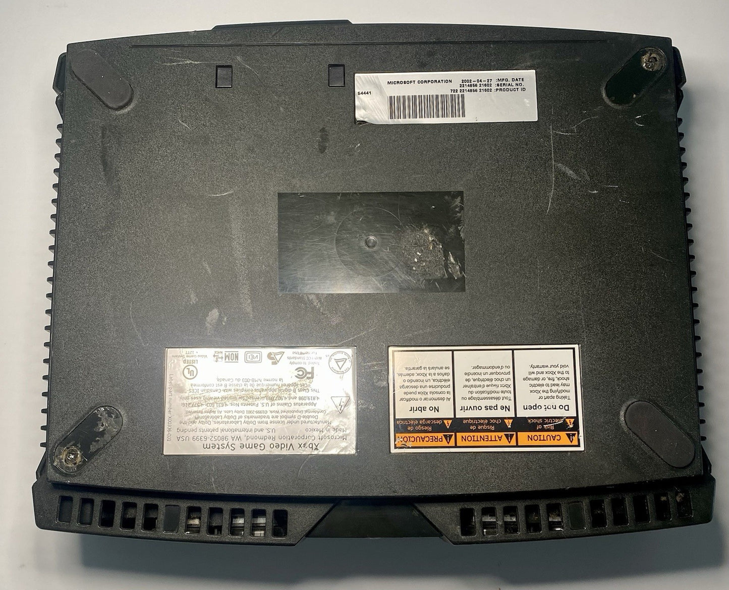 Microsoft Original Xbox Console W/ Controller & Cords For Parts Or Repair Read