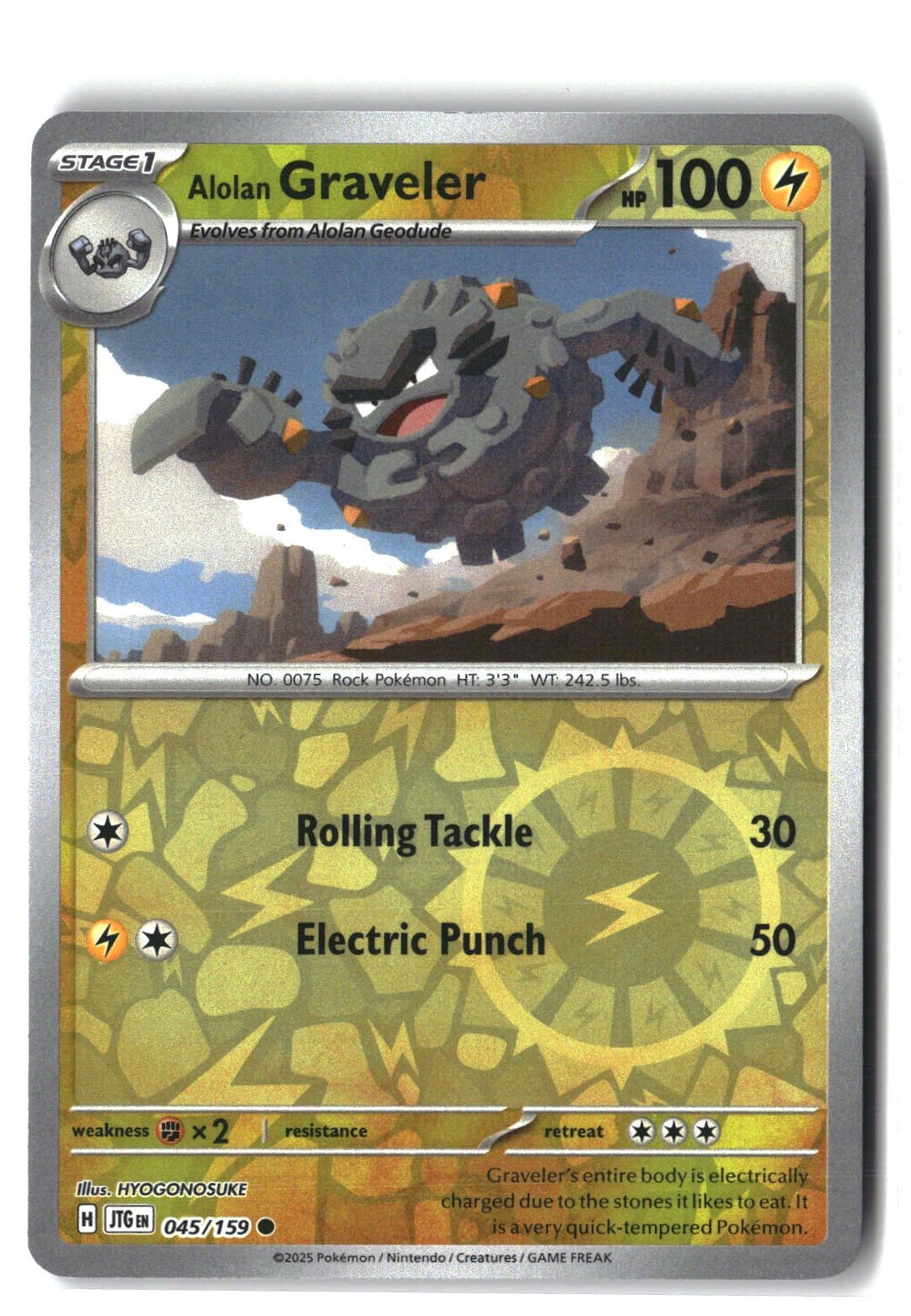 Alolan Graveler Reverse Holofoil NM (Journey Together 045/159)