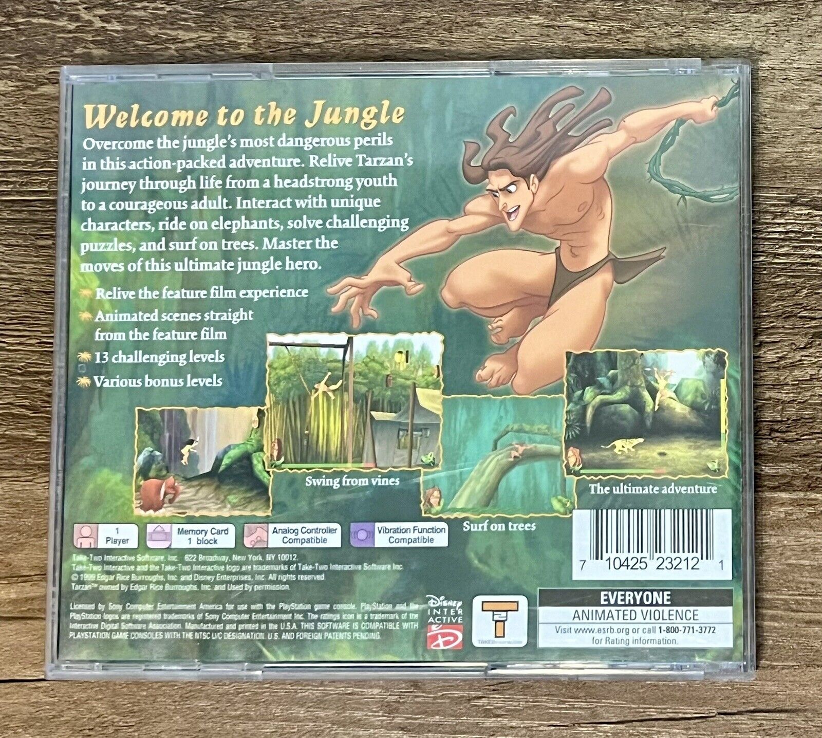 Disney's Tarzan PlayStation PS1 Black Label Complete CIB Tested W/ Manual